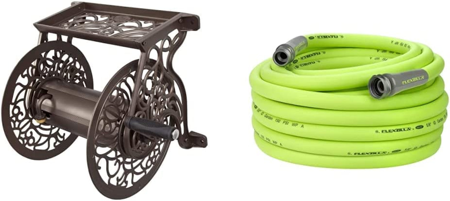 Liberty GARDEN 704 Decorative Cast Aluminum Wall Mount Garden Hose Reel