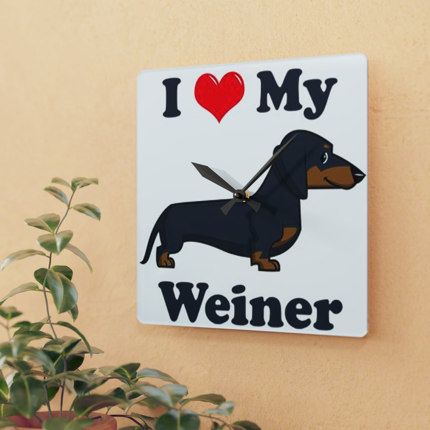 Dachshund Acrylic Wall Clock