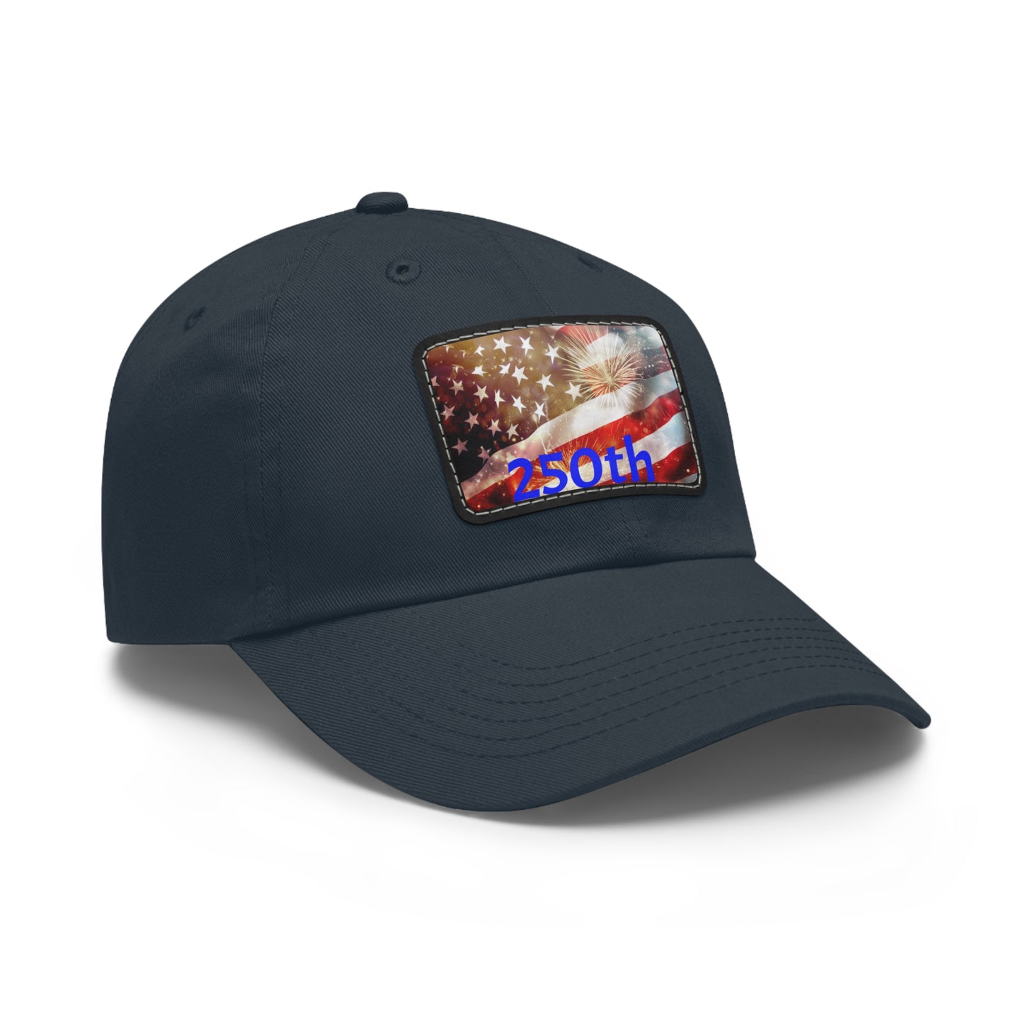 Patriotic Dad Hat with Leather Patch, American Flag Cap, Father's Day Gift, Casual Wear, Summer Accessory