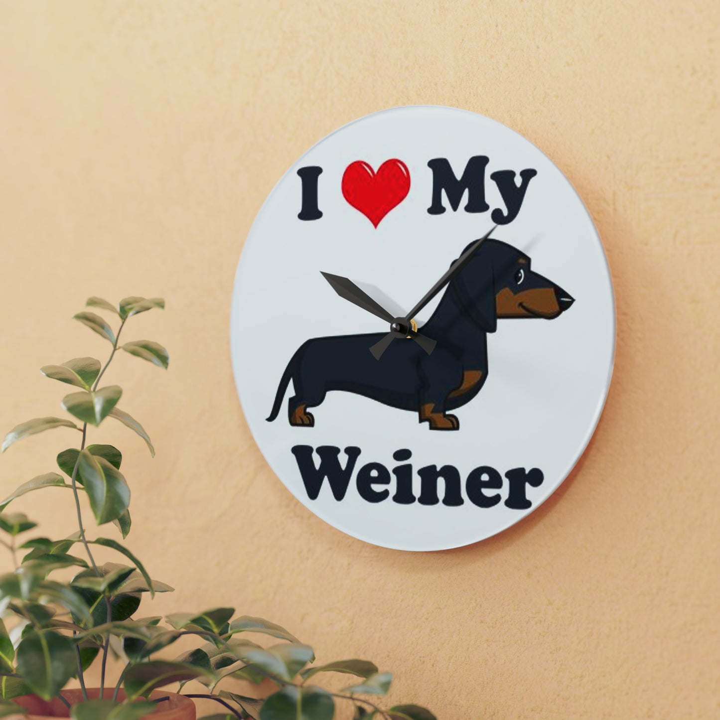 Dachshund Acrylic Wall Clock