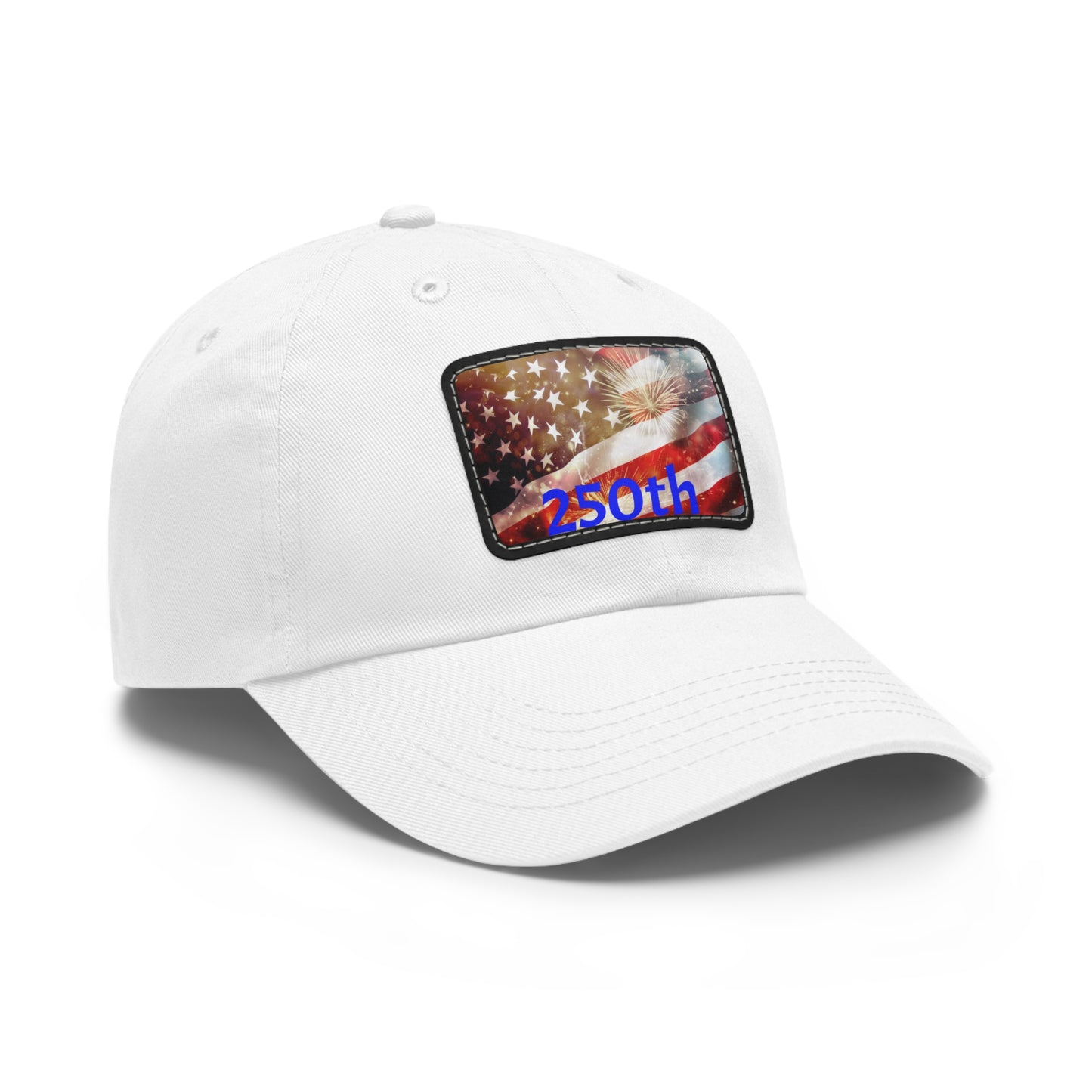 Patriotic Dad Hat with Leather Patch, American Flag Cap, Father's Day Gift, Casual Wear, Summer Accessory