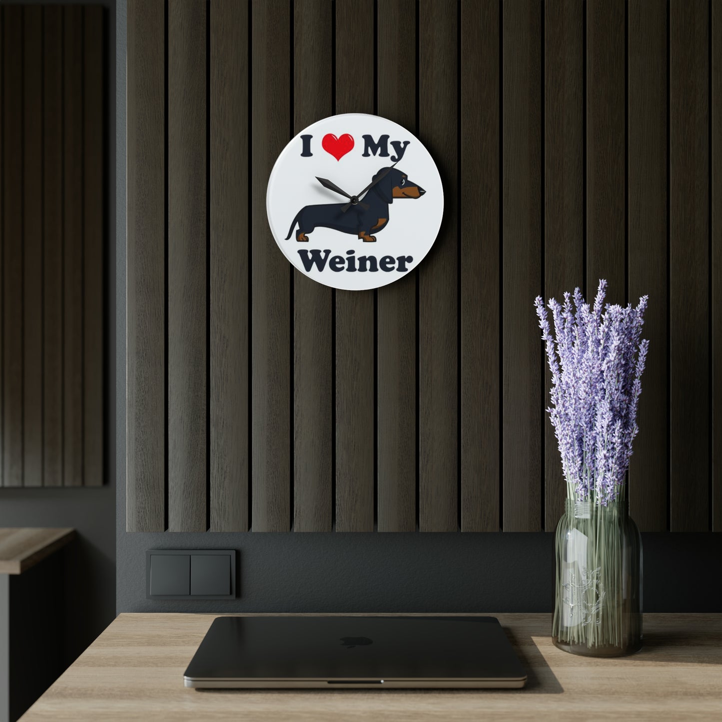 Dachshund Acrylic Wall Clock