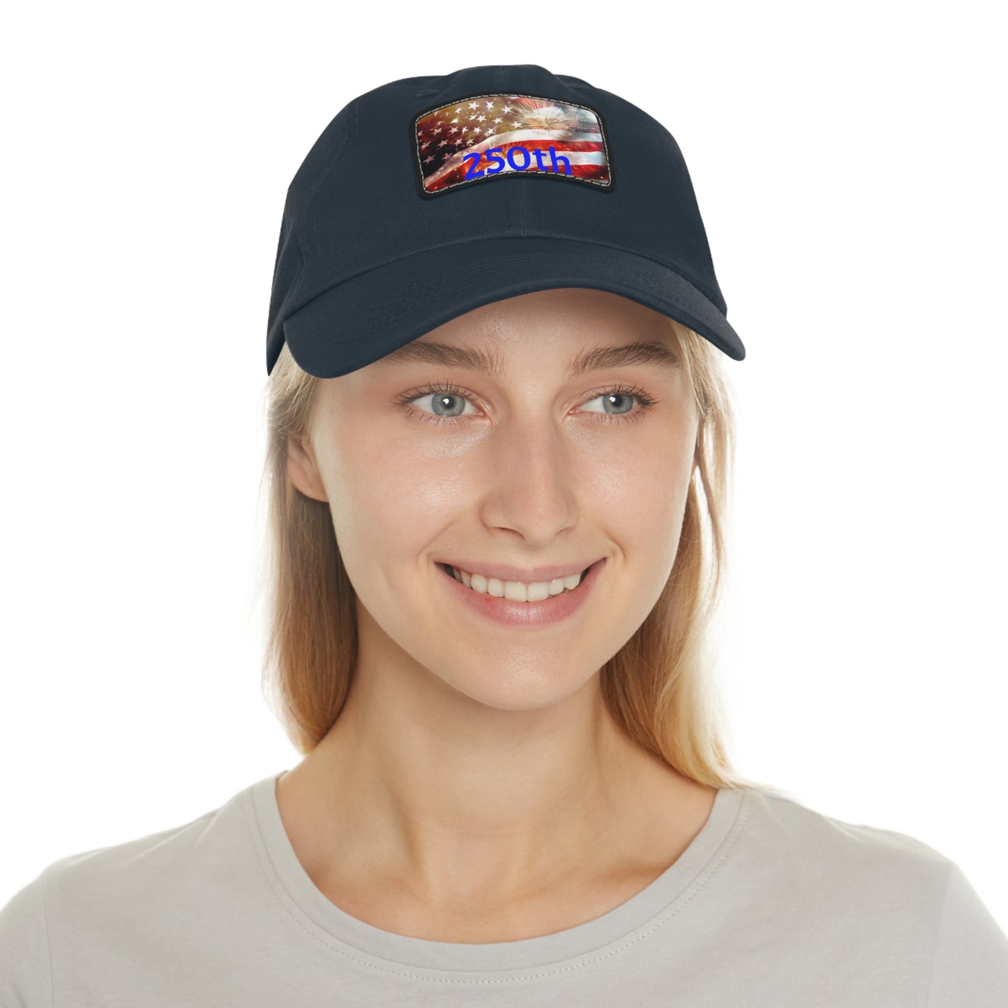 Patriotic Dad Hat with Leather Patch, American Flag Cap, Father's Day Gift, Casual Wear, Summer Accessory