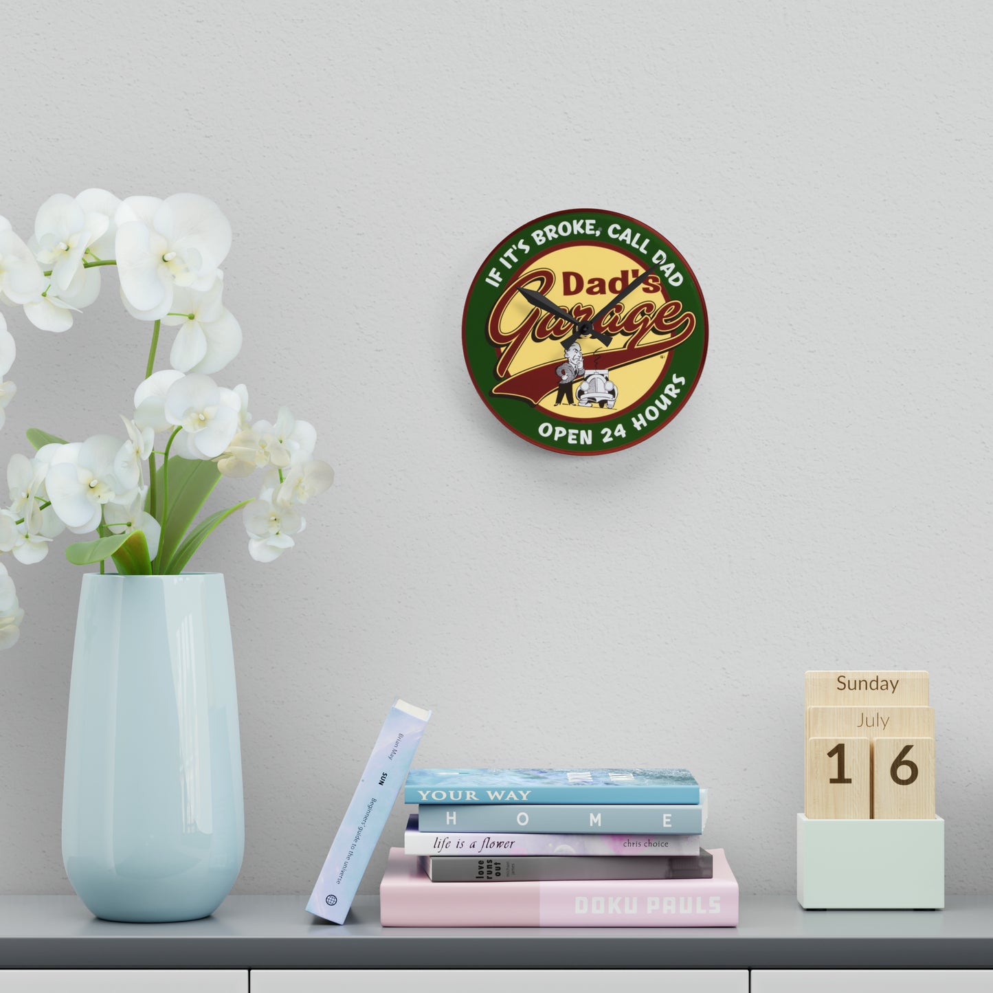 Dad's garage Acrylic Wall Clock