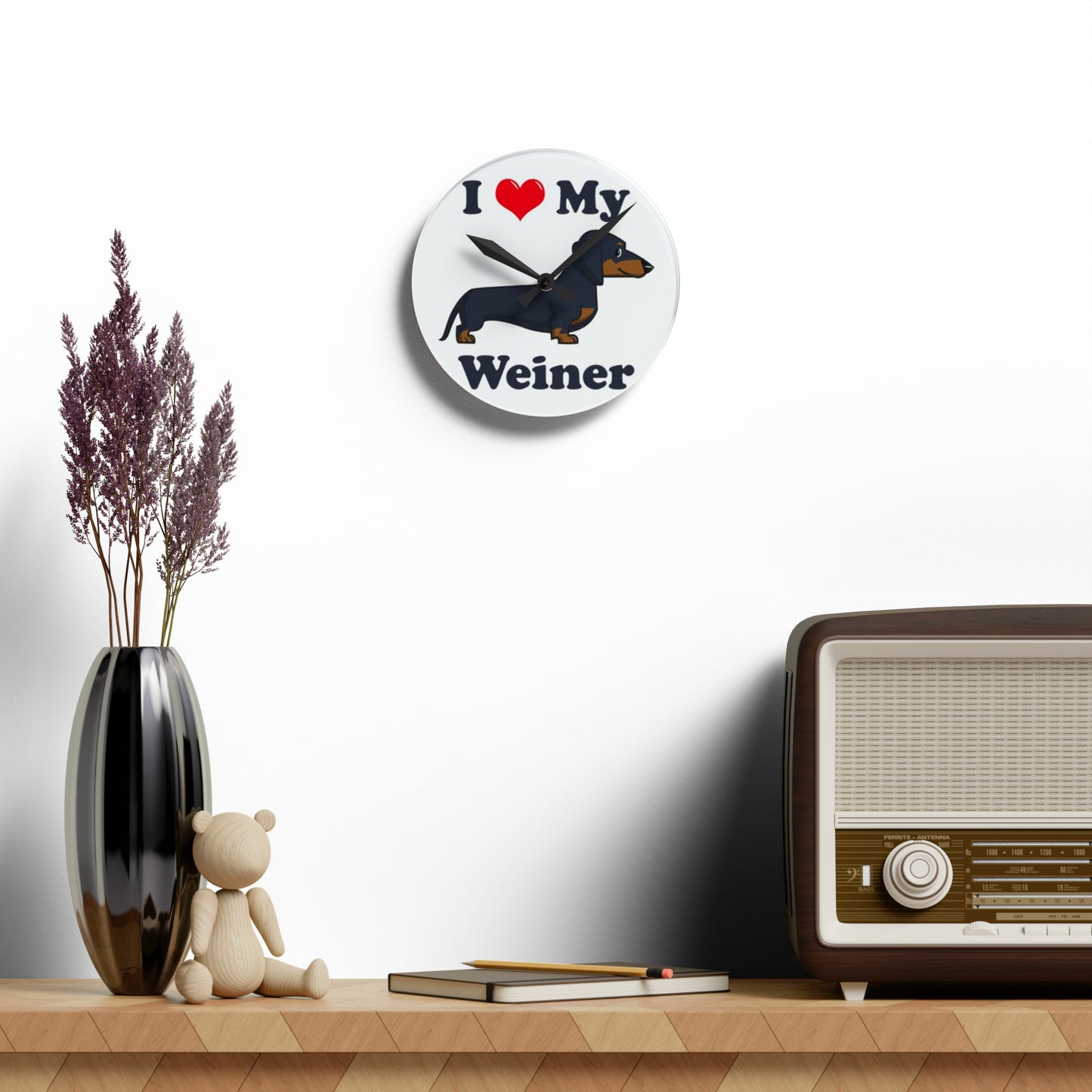 Dachshund Acrylic Wall Clock