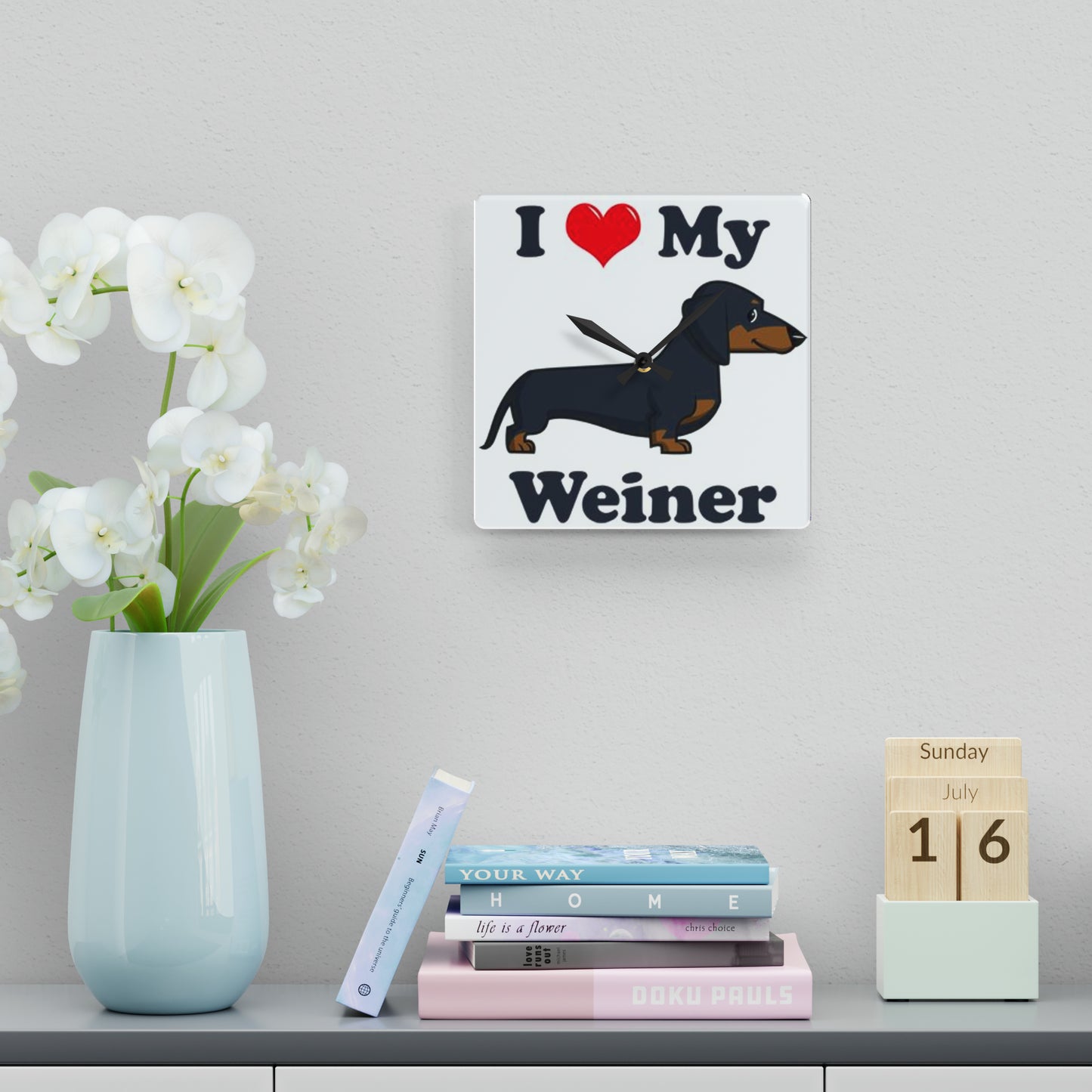 Dachshund Acrylic Wall Clock