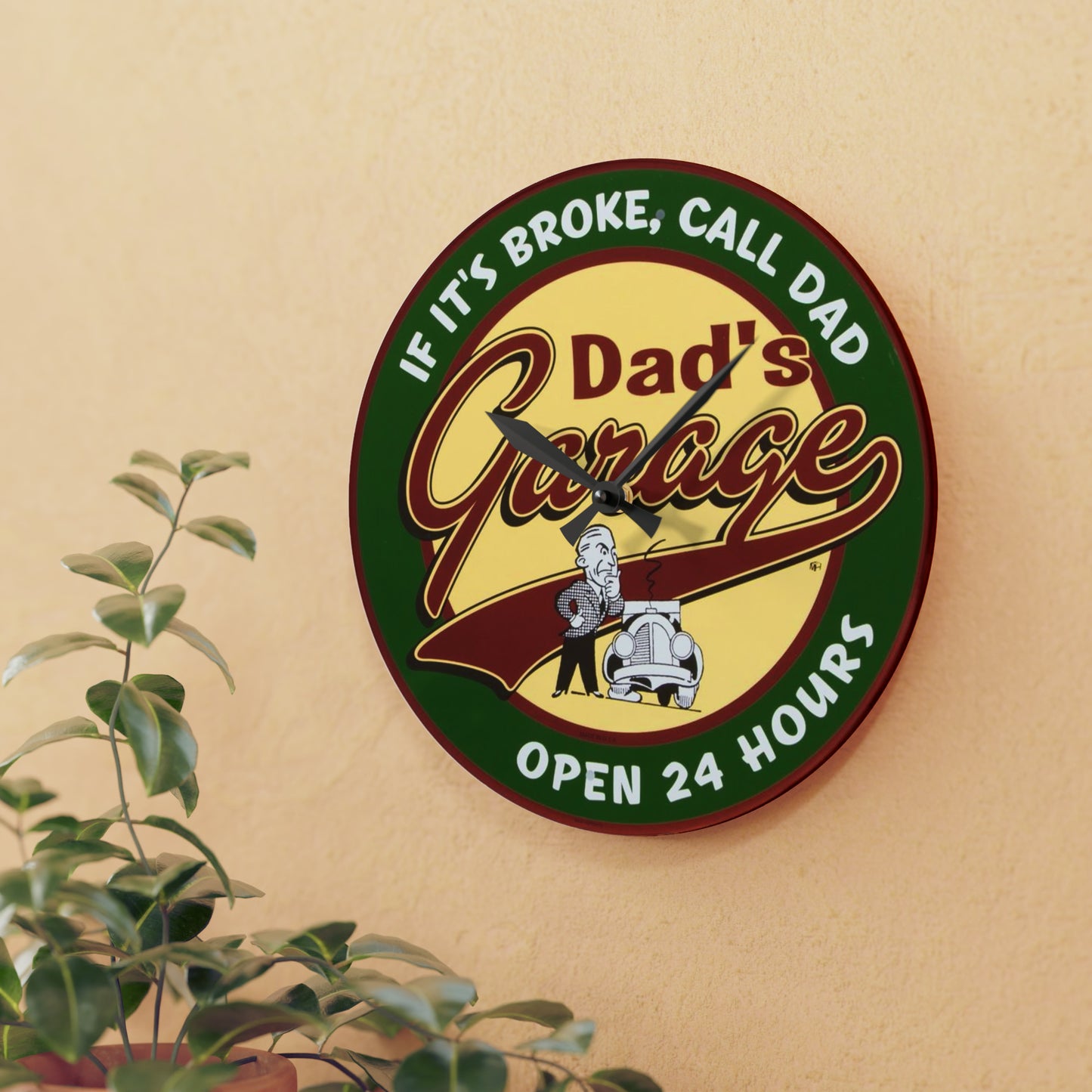 Dad's garage Acrylic Wall Clock