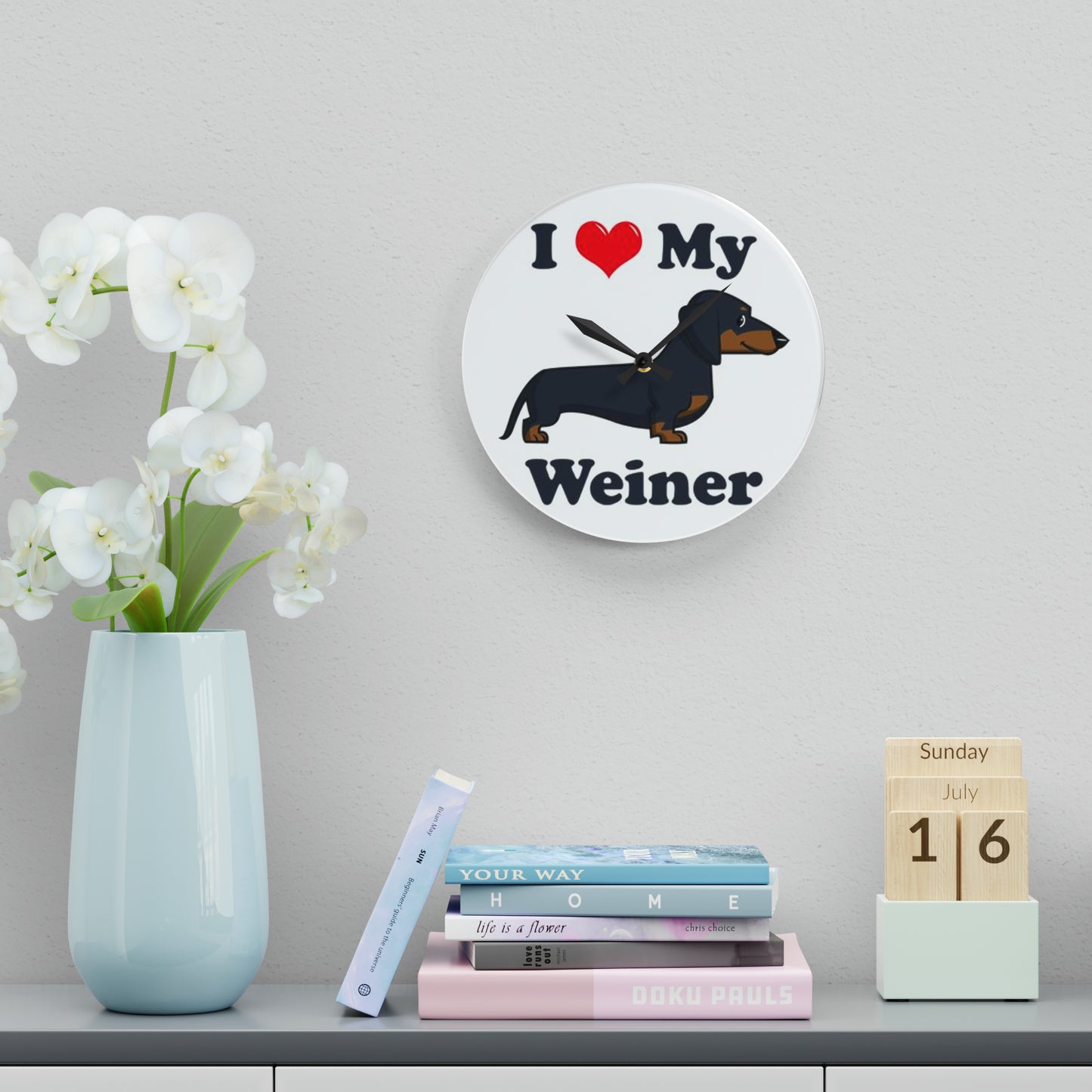 Dachshund Acrylic Wall Clock