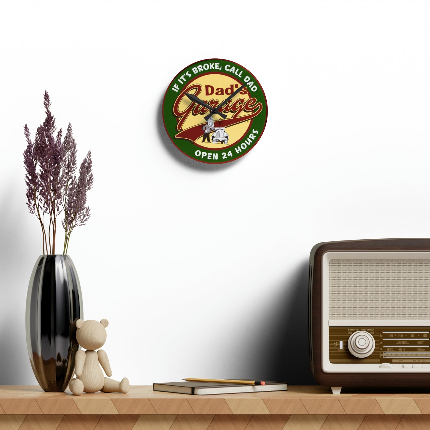 Dad's garage Acrylic Wall Clock