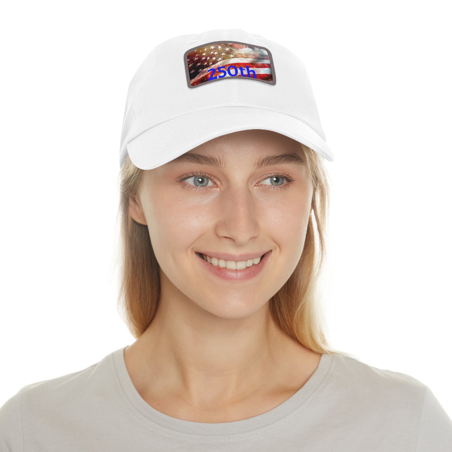 Patriotic Dad Hat with Leather Patch, American Flag Cap, Father's Day Gift, Casual Wear, Summer Accessory