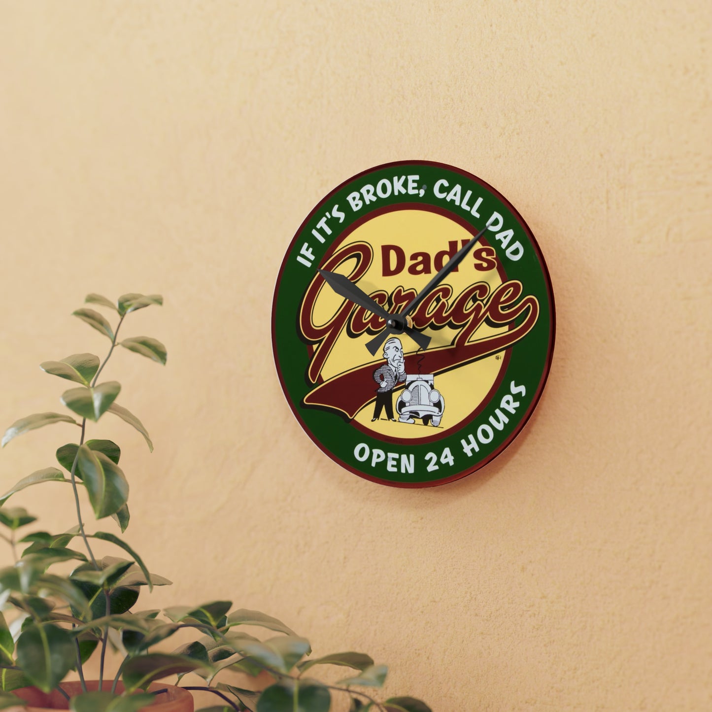 Dad's garage Acrylic Wall Clock