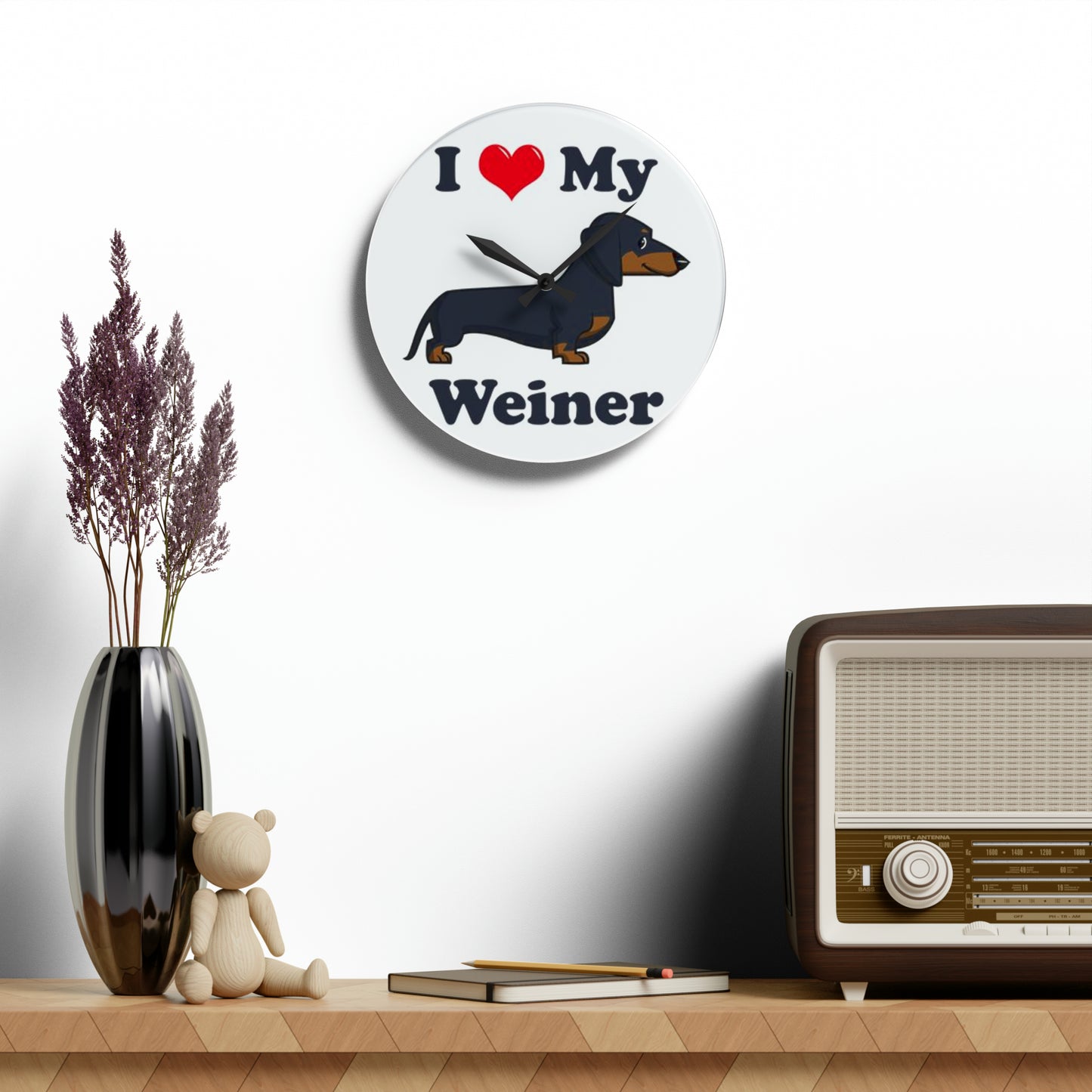 Dachshund Acrylic Wall Clock
