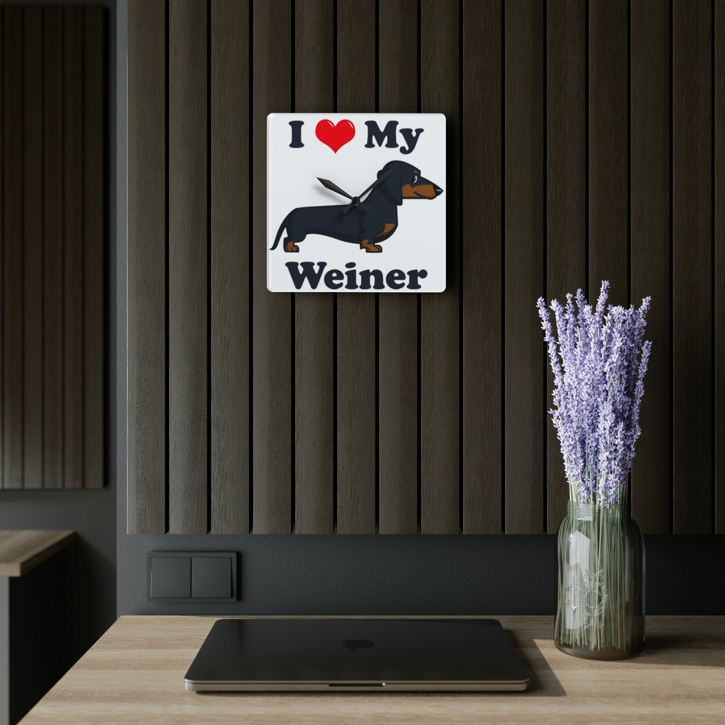 Dachshund Acrylic Wall Clock