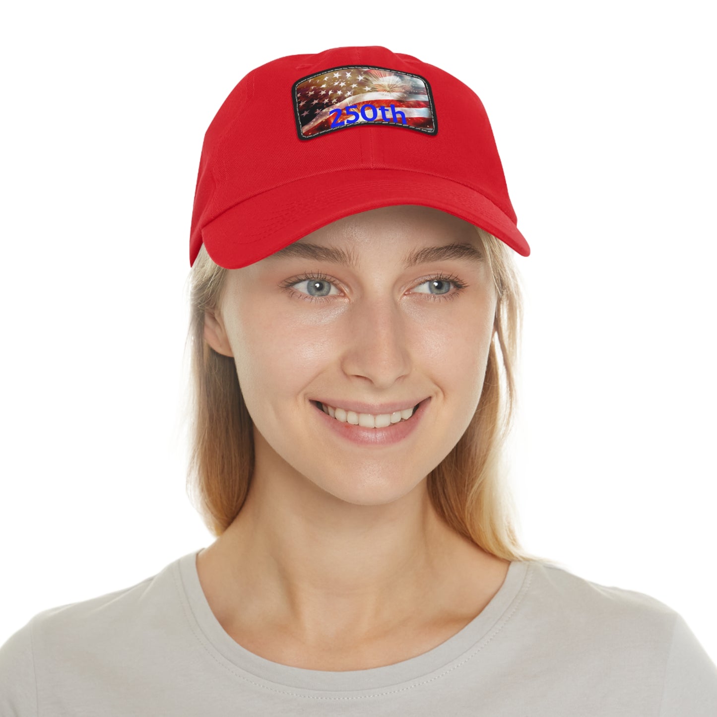 Patriotic Dad Hat with Leather Patch, American Flag Cap, Father's Day Gift, Casual Wear, Summer Accessory