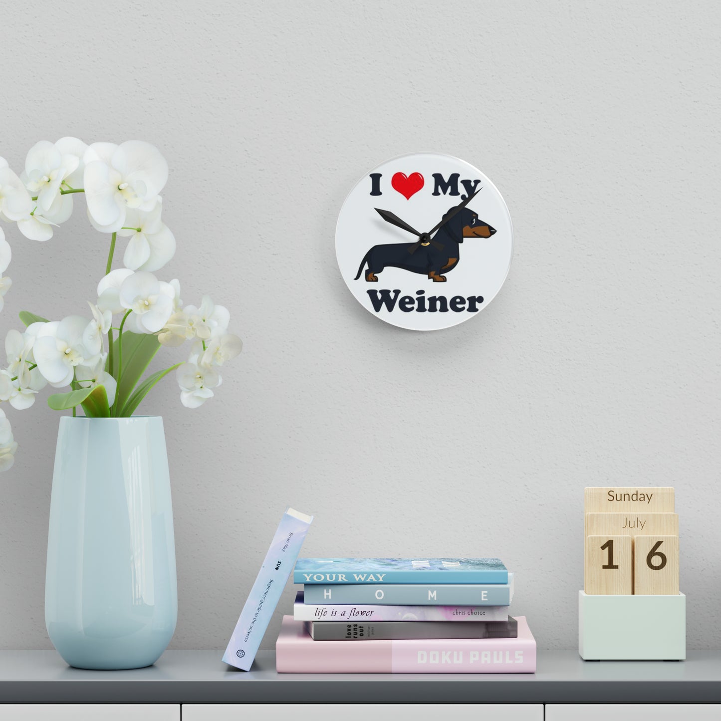 Dachshund Acrylic Wall Clock