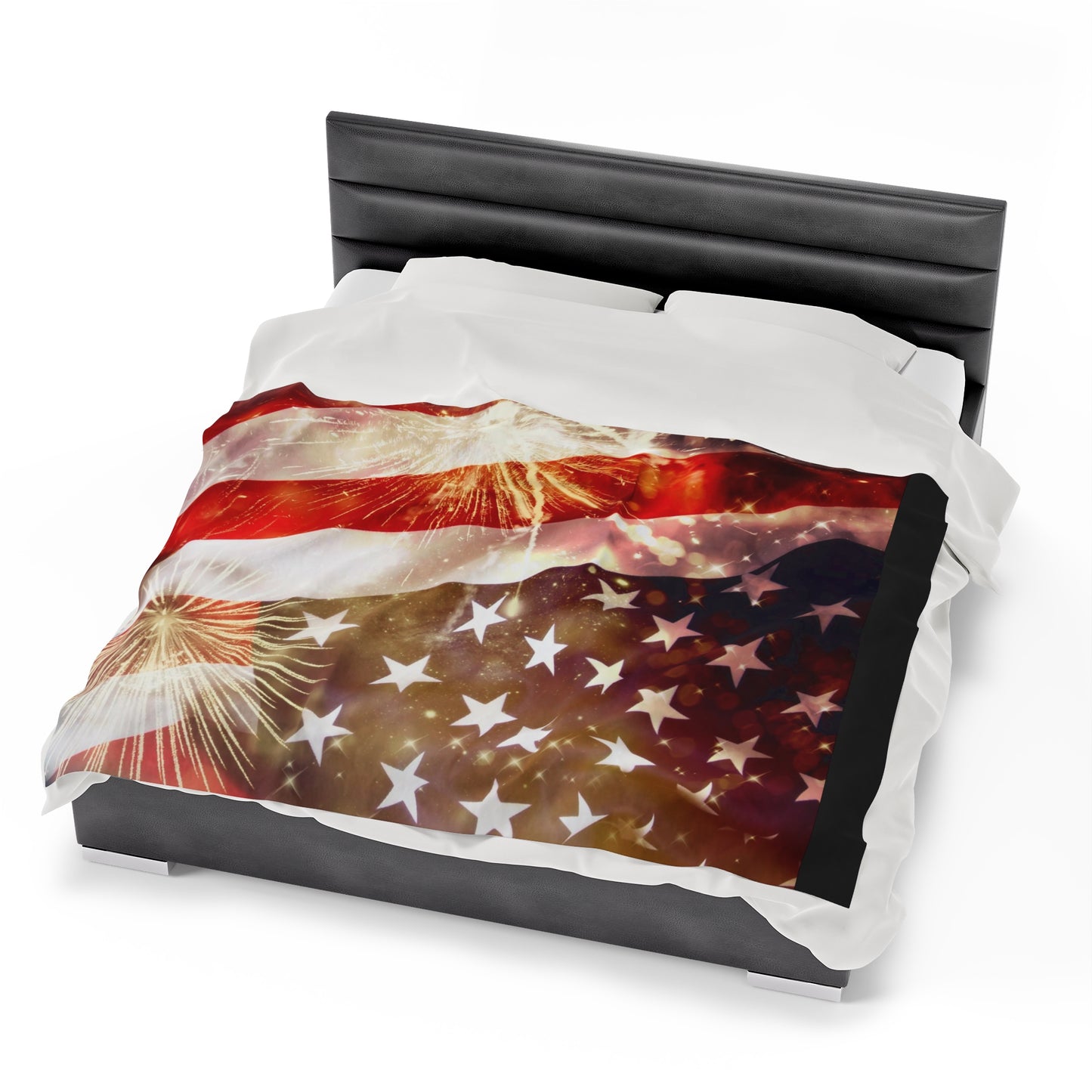 Flag fireworks Plush Blanket