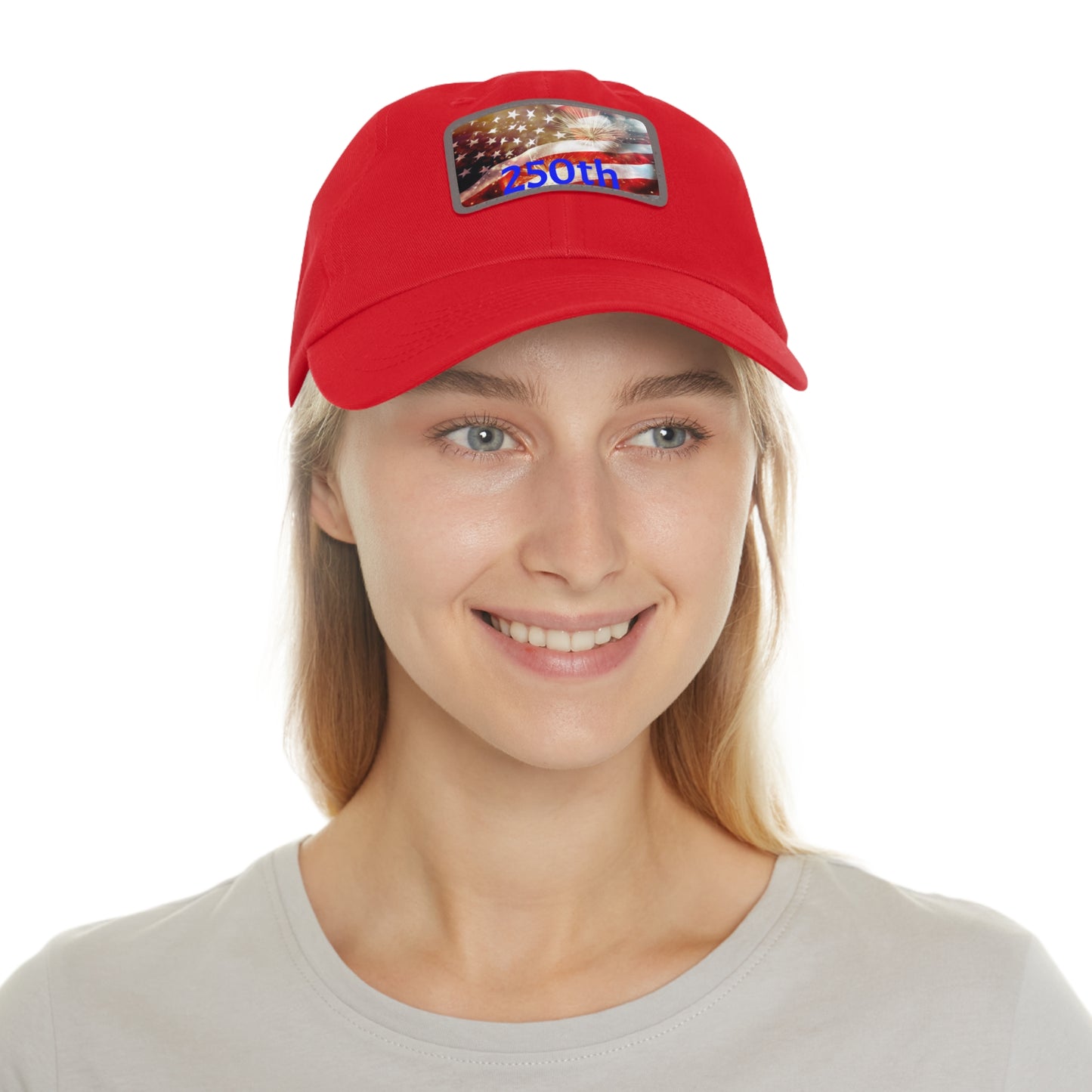 Patriotic Dad Hat with Leather Patch, American Flag Cap, Father's Day Gift, Casual Wear, Summer Accessory