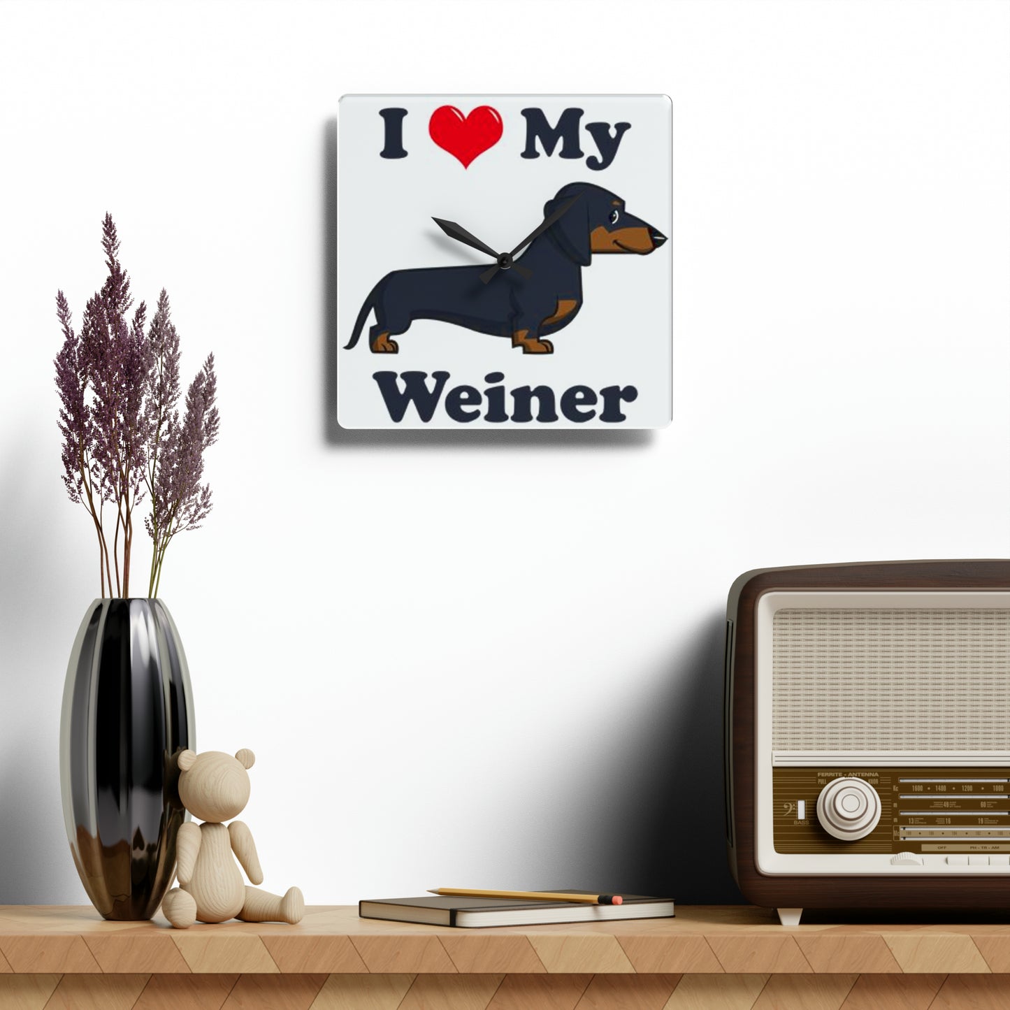 Dachshund Acrylic Wall Clock