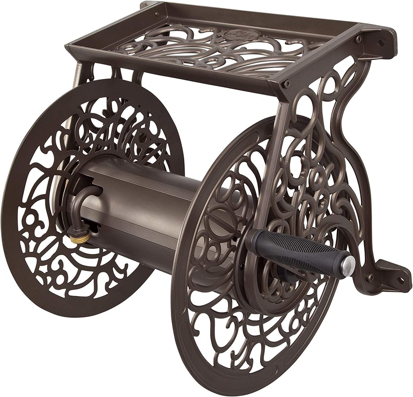Liberty GARDEN 704 Decorative Cast Aluminum Wall Mount Garden Hose Reel