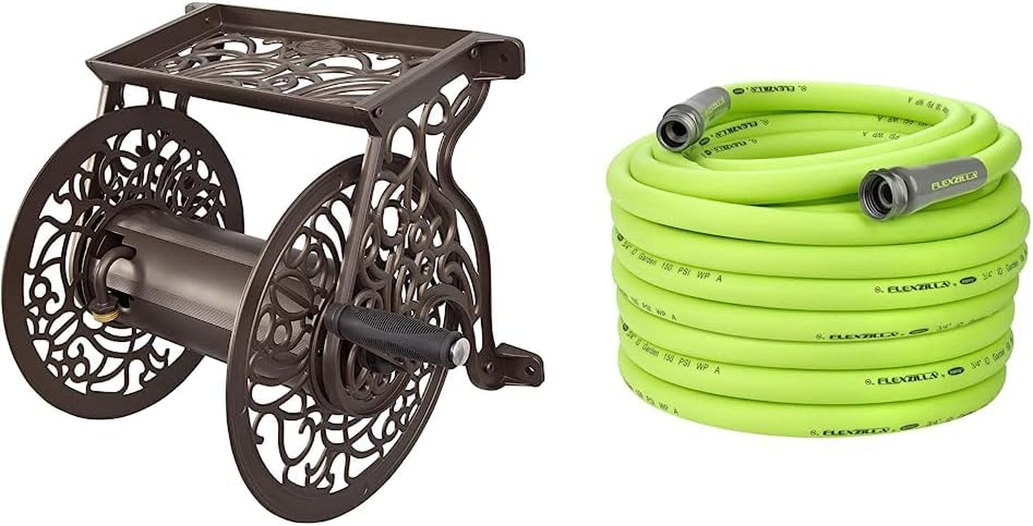 Liberty GARDEN 704 Decorative Cast Aluminum Wall Mount Garden Hose Reel