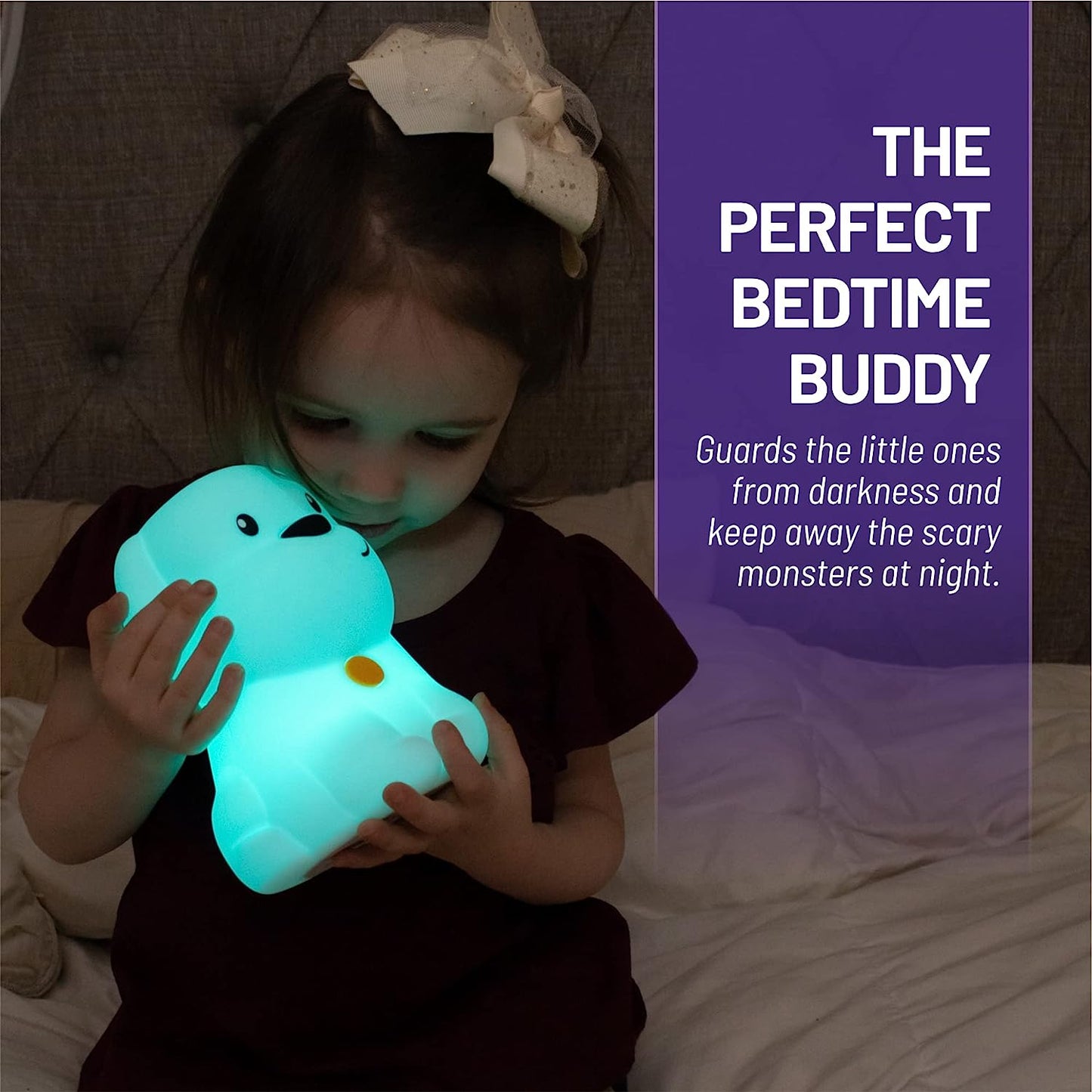 Lumipets Night Light for Kids, Silicone Nursery Light for Baby Room and Toddler, Portable Rechargeable Animal Lights for Girls and Boys, Kawaii Lamp (Puppy)