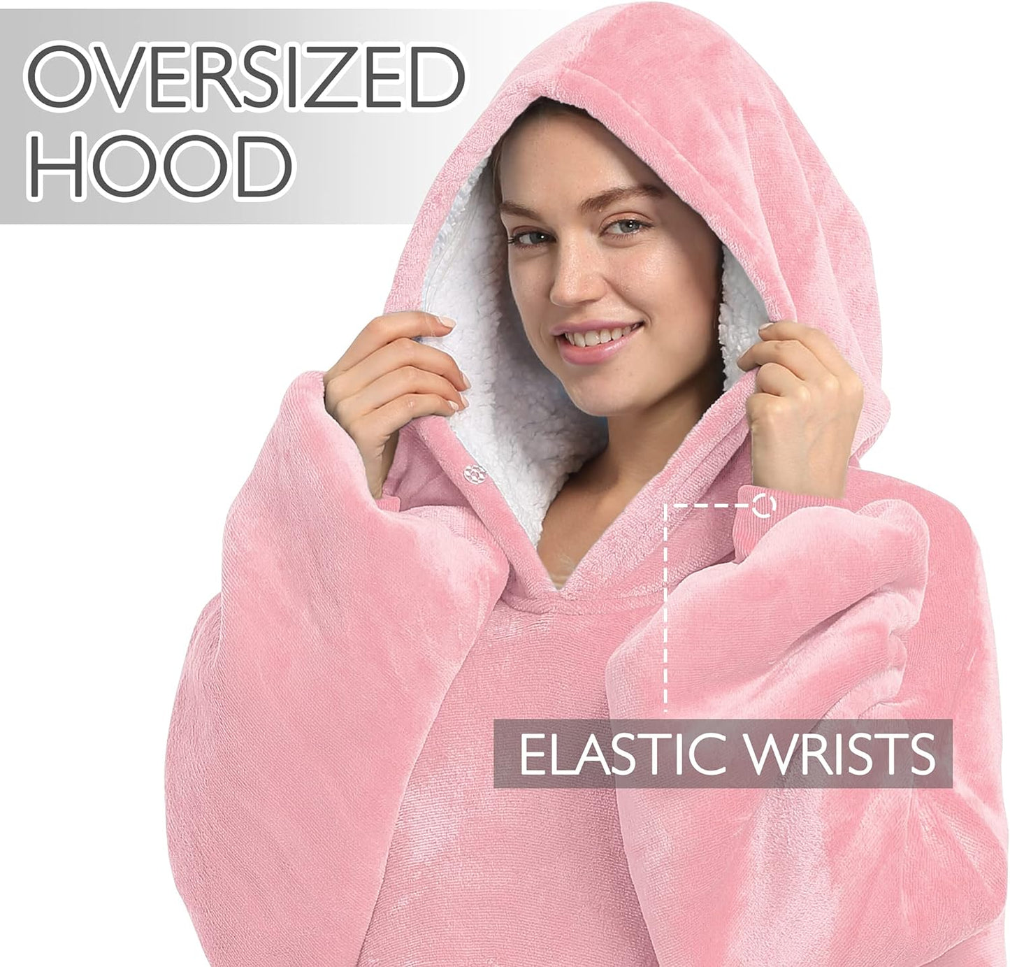 Catalonia Full Body Blanket Hoodie Sweatshirt, Extra Long Lounging Pullover