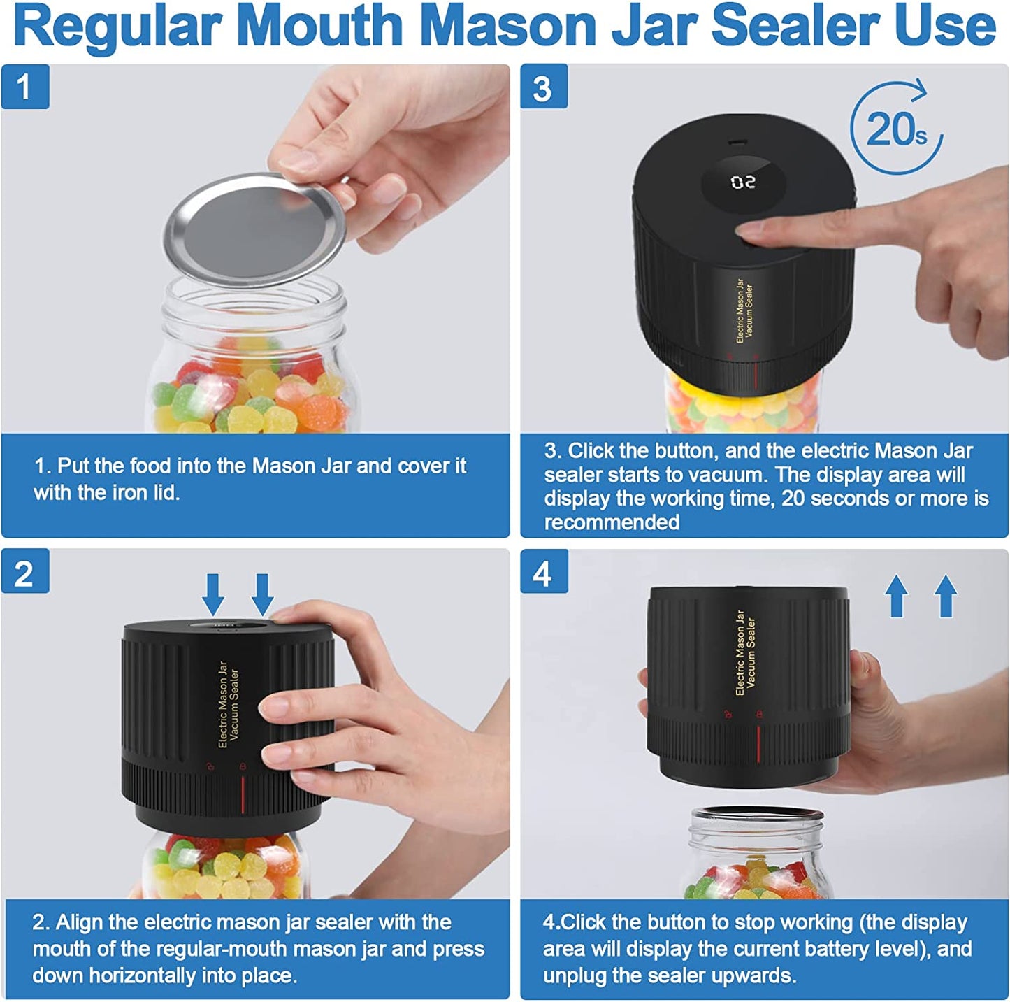 Electric Mason Jar Vacuum Sealer Kit