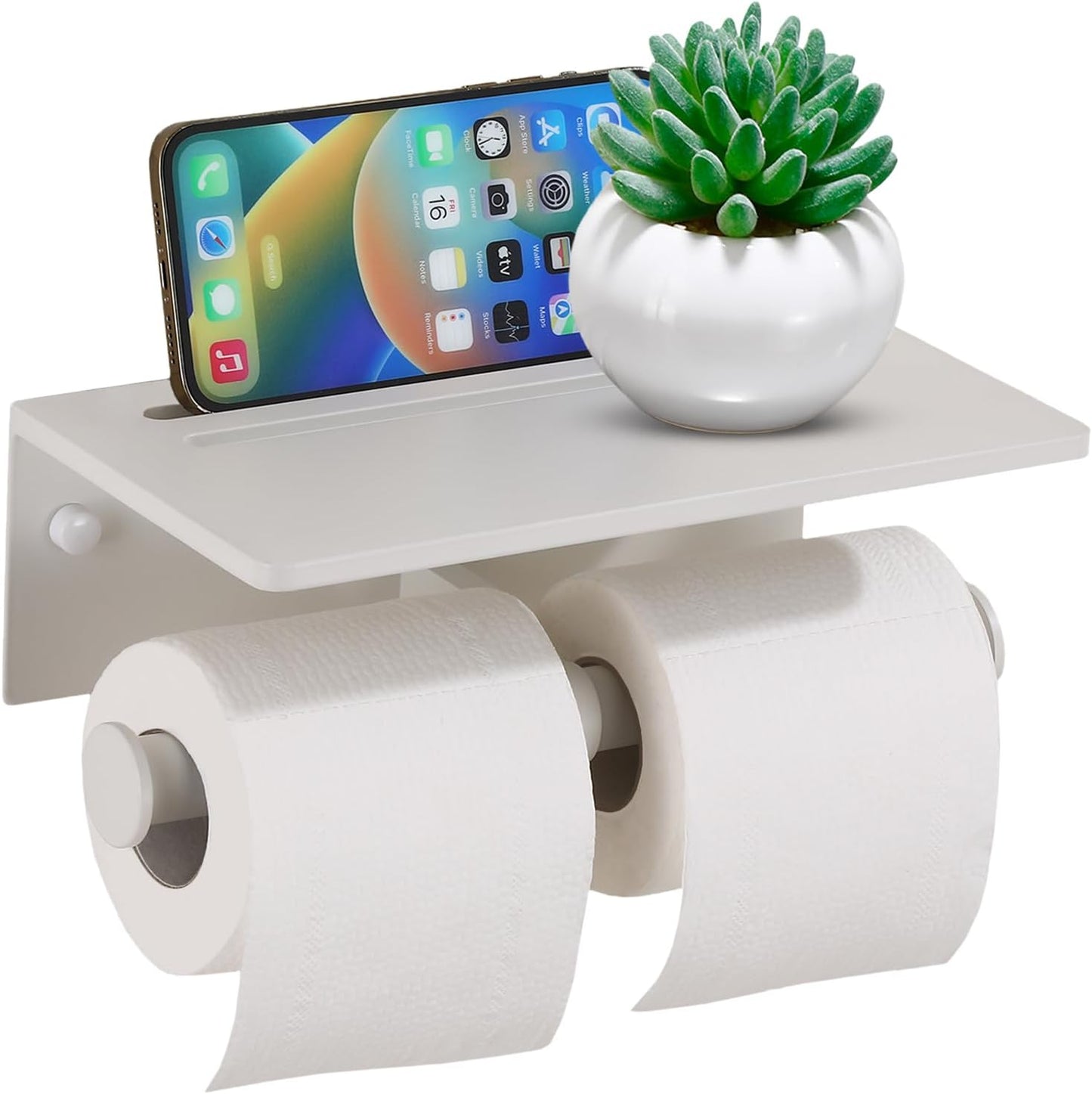 "Antique Brass Smarthome Toilet Paper Holder with Mobile Phone Shelf .