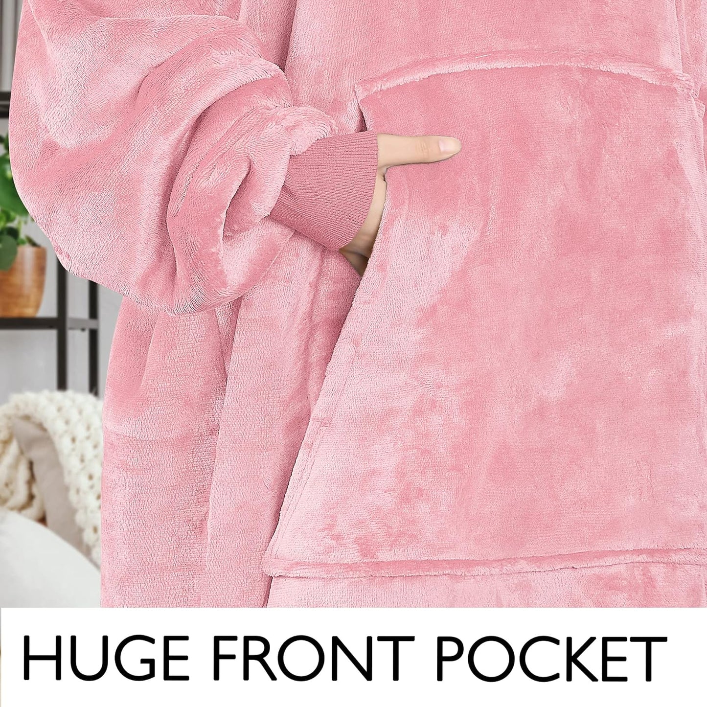 Catalonia Full Body Blanket Hoodie Sweatshirt, Extra Long Lounging Pullover