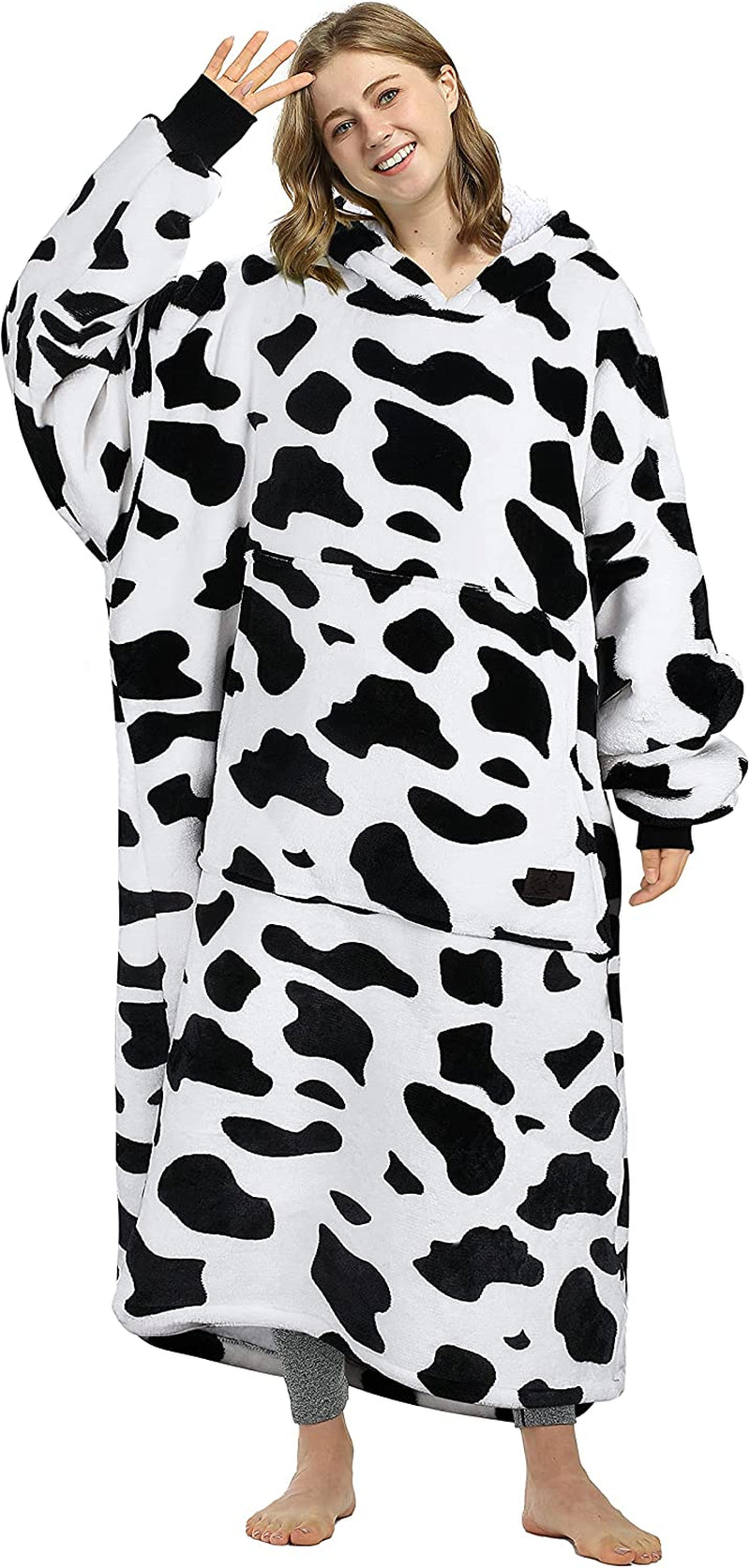 Catalonia Full Body Blanket Hoodie Sweatshirt, Extra Long Lounging Pullover