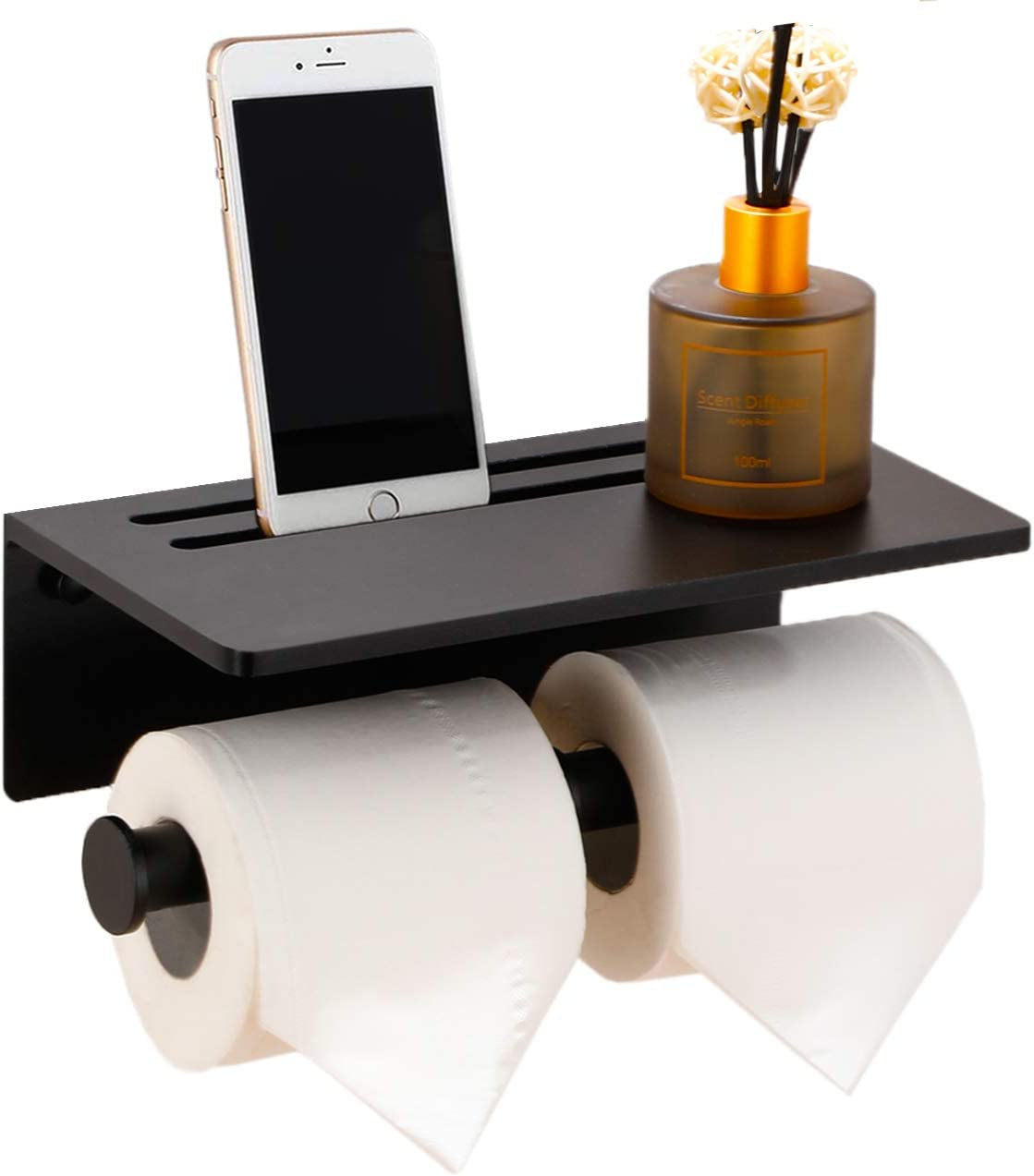 "Antique Brass Smarthome Toilet Paper Holder with Mobile Phone Shelf .