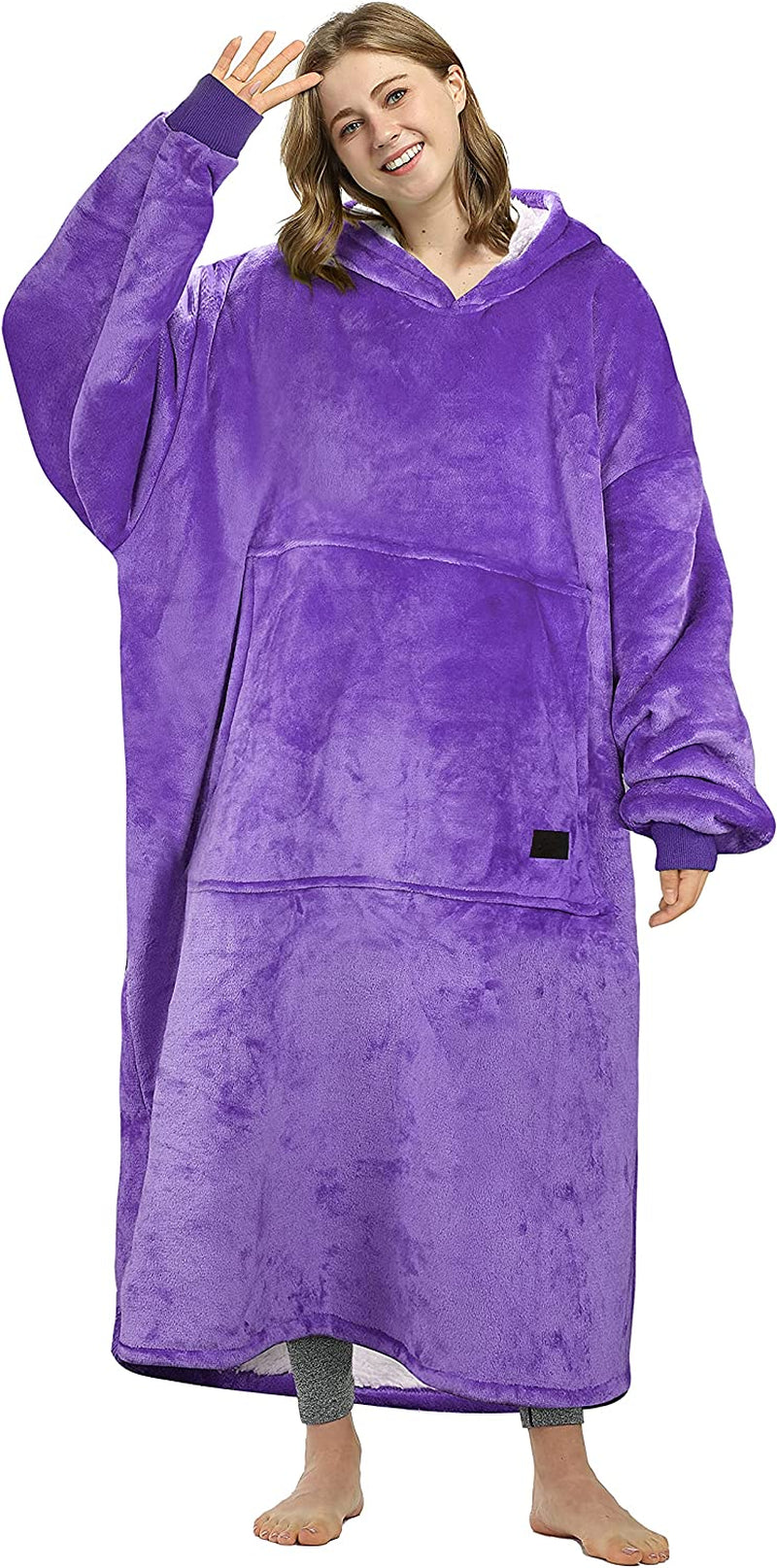 Catalonia Full Body Blanket Hoodie Sweatshirt, Extra Long Lounging Pullover