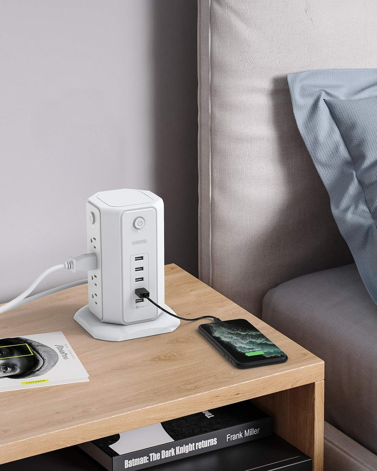 Power Strip Tower Surge Protector - Ultimate Charging Station with 8 Outlets, Perfect for Home and Office Use"