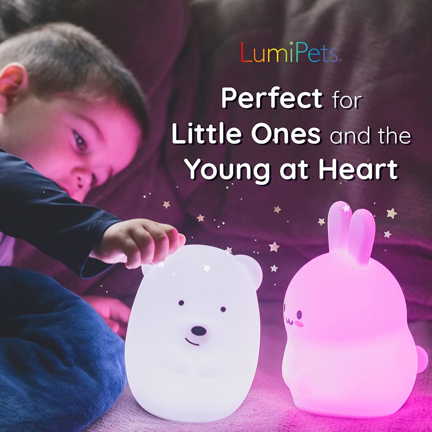 Lumipets Night Light for Kids, Silicone Nursery Light for Baby Room and Toddler, Portable Rechargeable Animal Lights for Girls and Boys, Kawaii Lamp (Puppy)