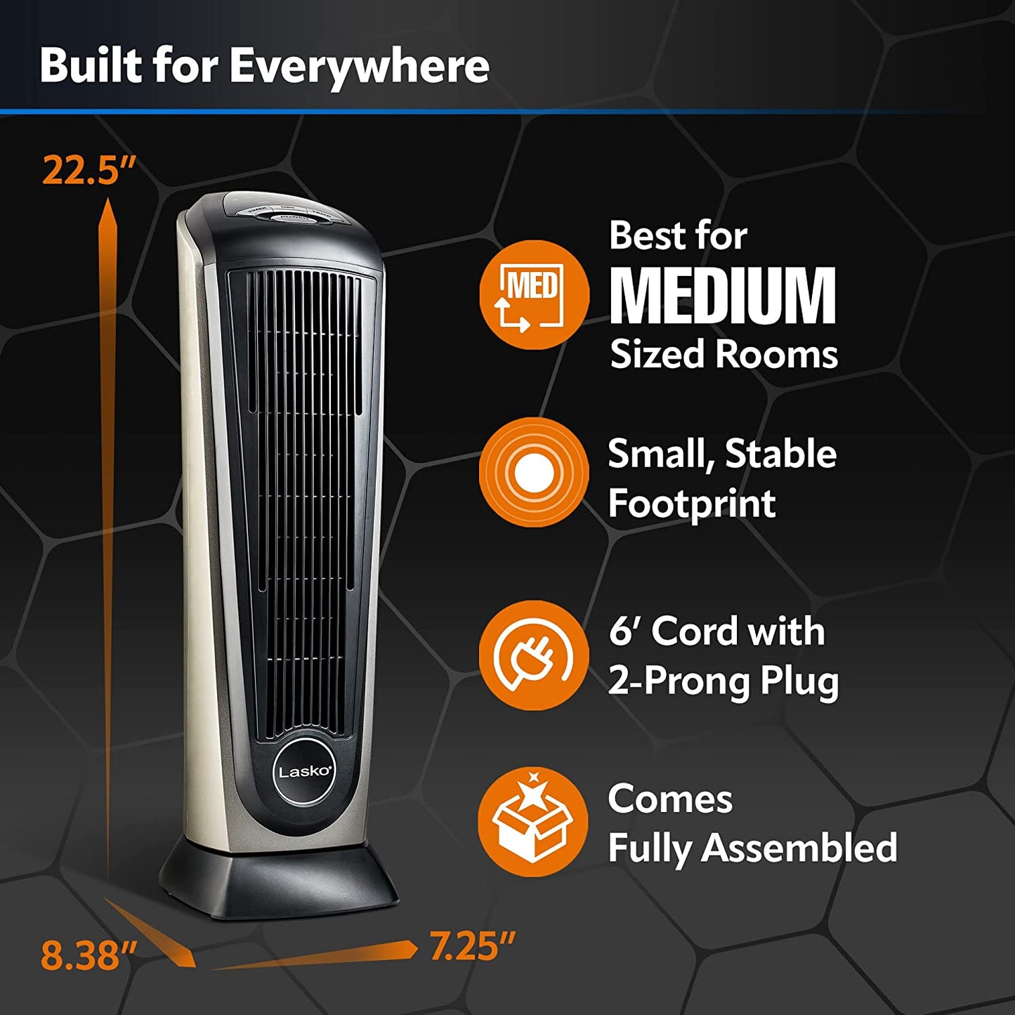 Lasko Oscillating Ceramic Tower Space Heater