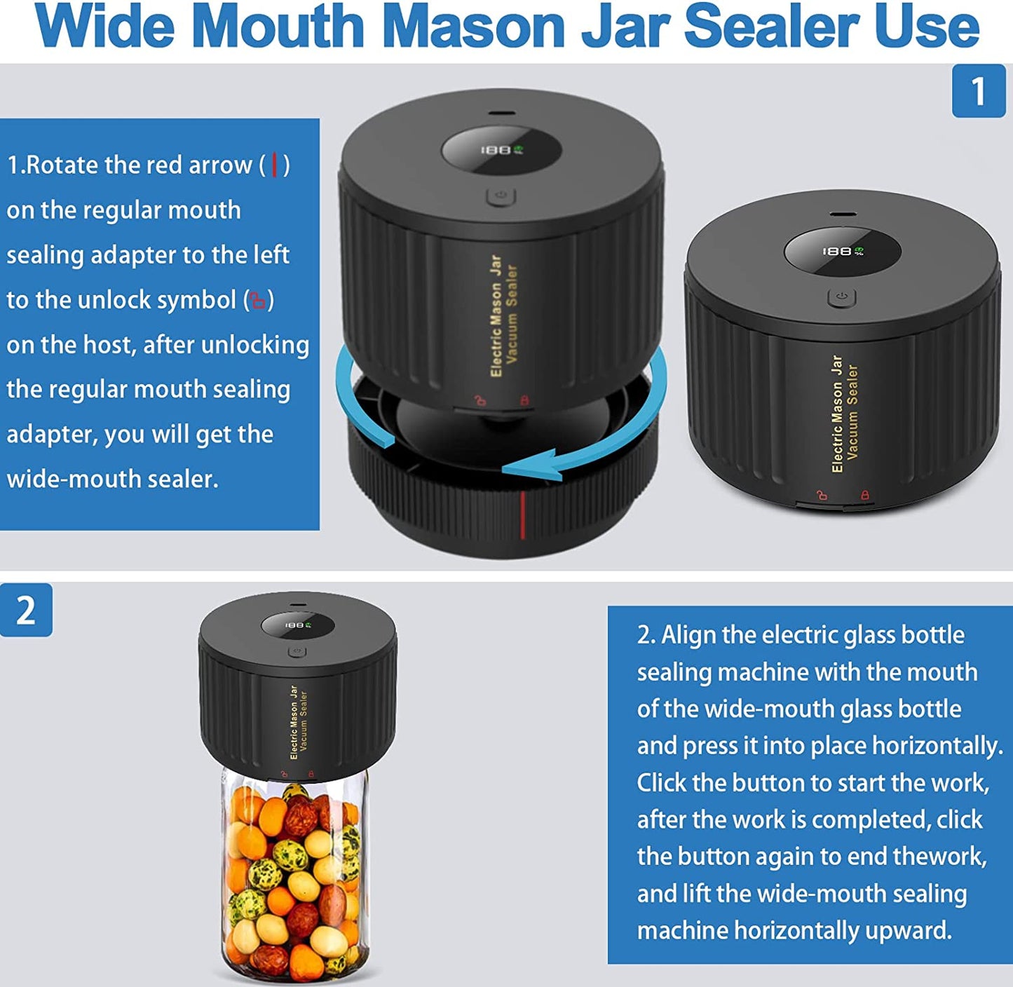 Electric Mason Jar Vacuum Sealer Kit