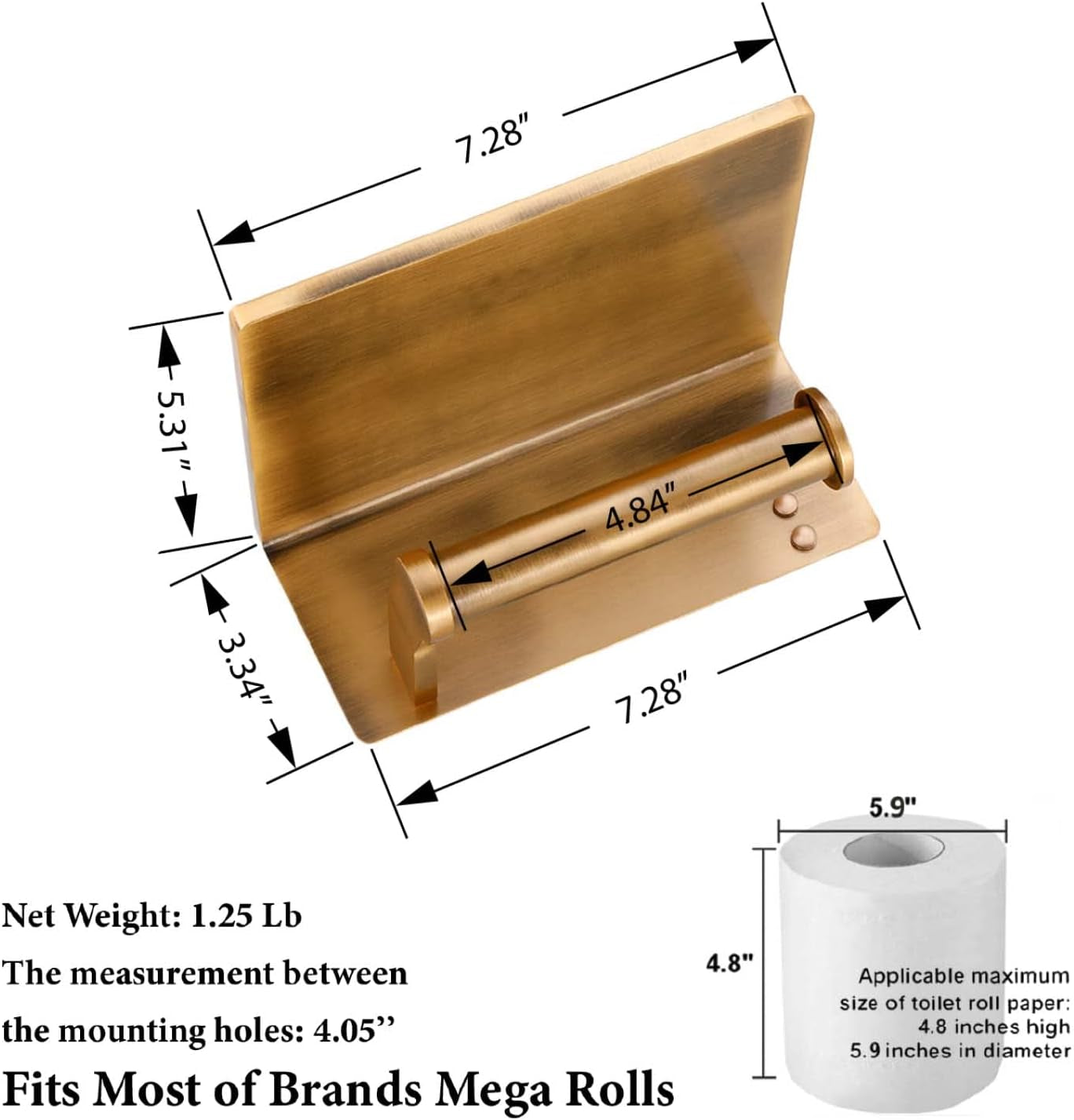 "Antique Brass Smarthome Toilet Paper Holder with Mobile Phone Shelf .