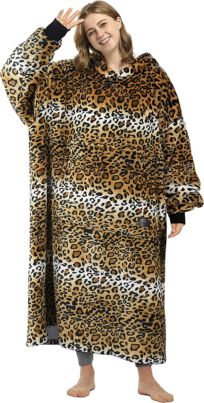 Catalonia Full Body Blanket Hoodie Sweatshirt, Extra Long Lounging Pullover