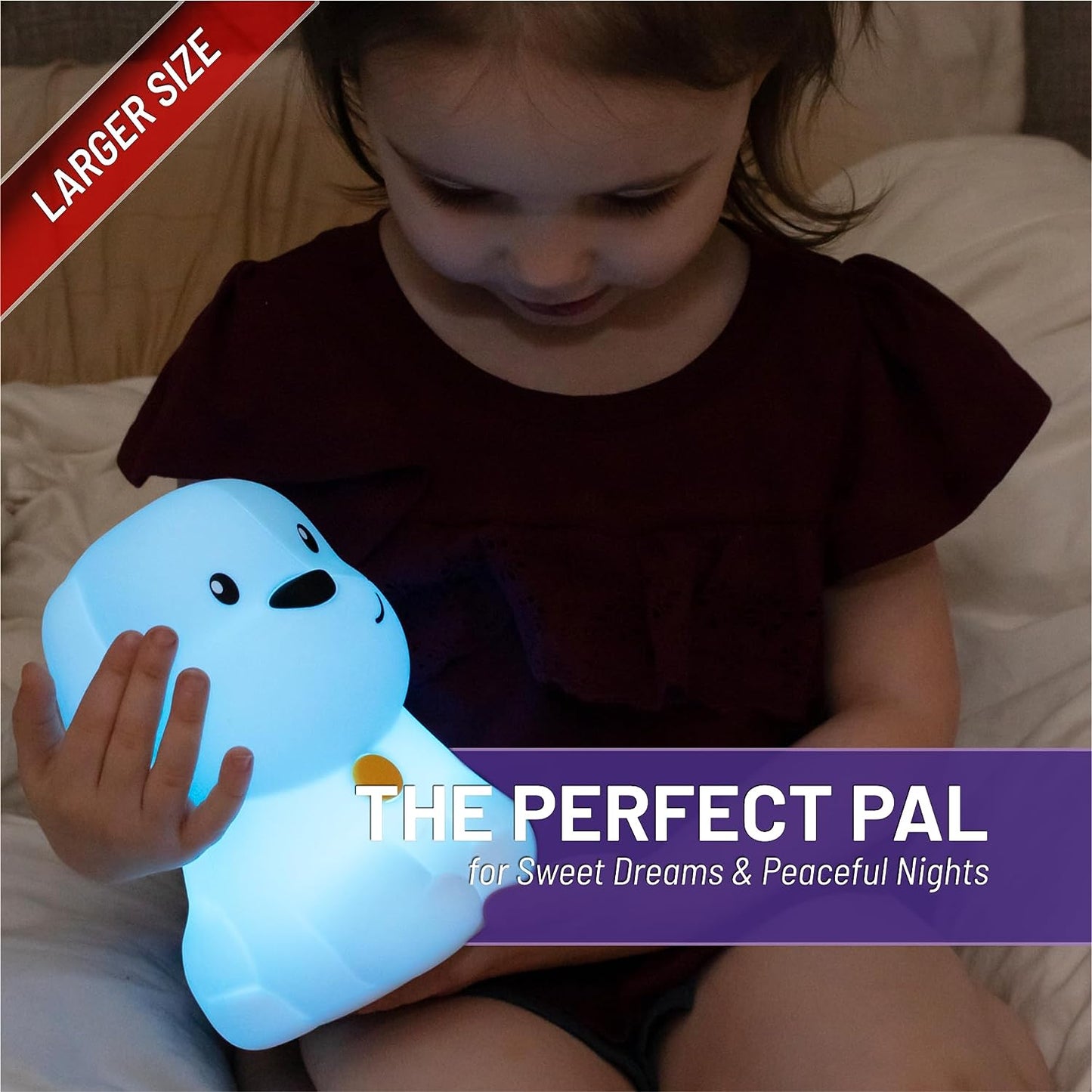 Lumipets Night Light for Kids, Silicone Nursery Light for Baby Room and Toddler, Portable Rechargeable Animal Lights for Girls and Boys, Kawaii Lamp (Puppy)