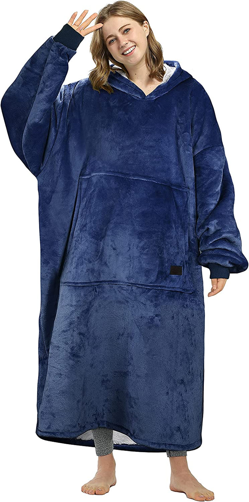 Catalonia Full Body Blanket Hoodie Sweatshirt, Extra Long Lounging Pullover