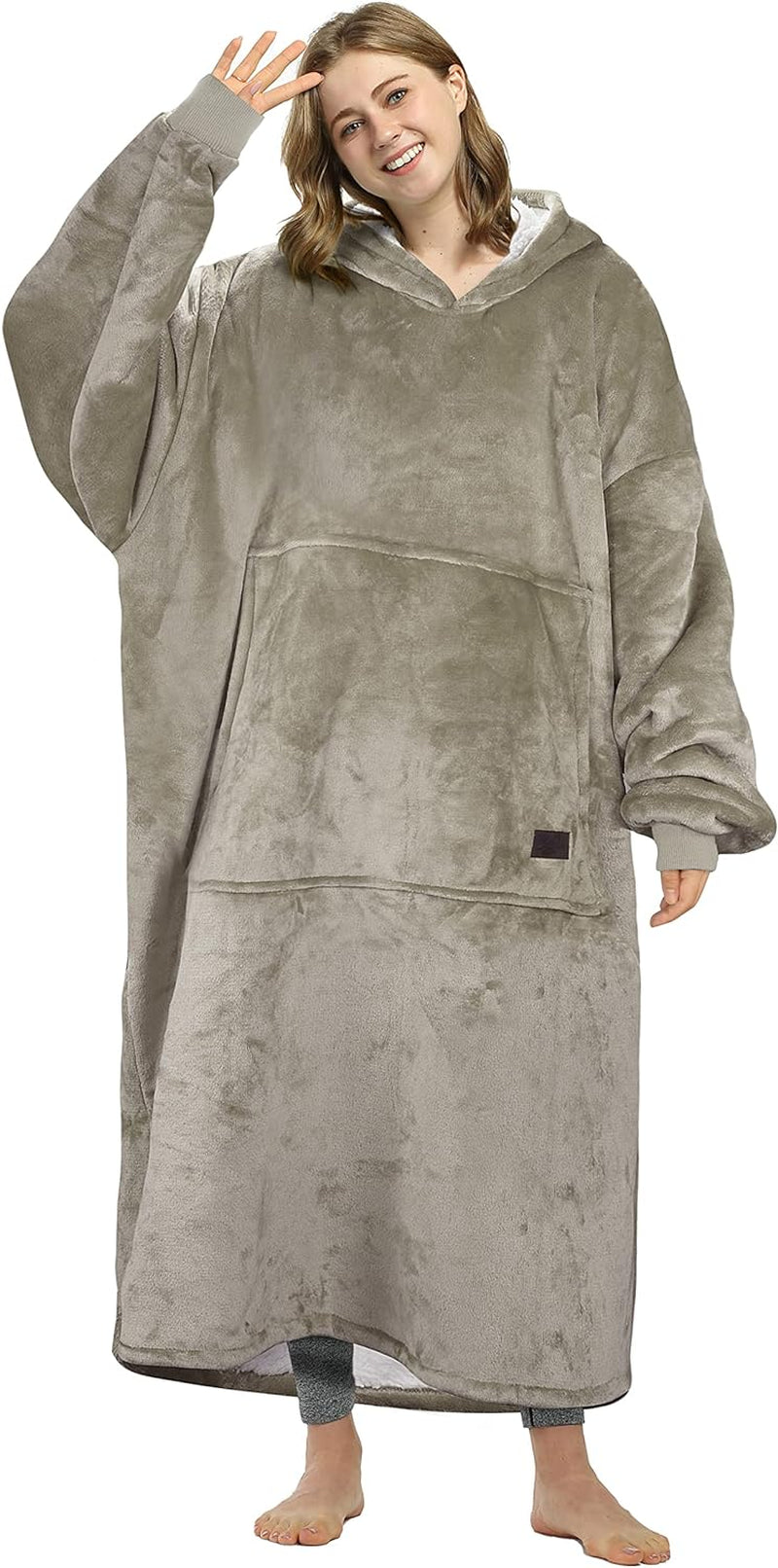 Catalonia Full Body Blanket Hoodie Sweatshirt, Extra Long Lounging Pullover