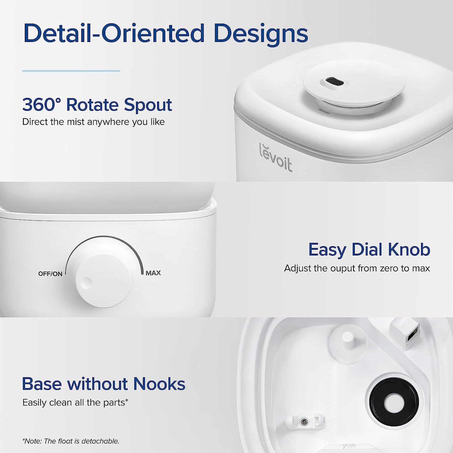 LEVOIT Top Fill Humidifiers for Bedroom, 2.5L Large Tank, Easy to Fill and Clean, 26Db Quiet Cool Mist Air Humidifier for Home Baby Nursery & Plants,Auto Shut-Off and Bpa-Free for Safety, 25H Runtime