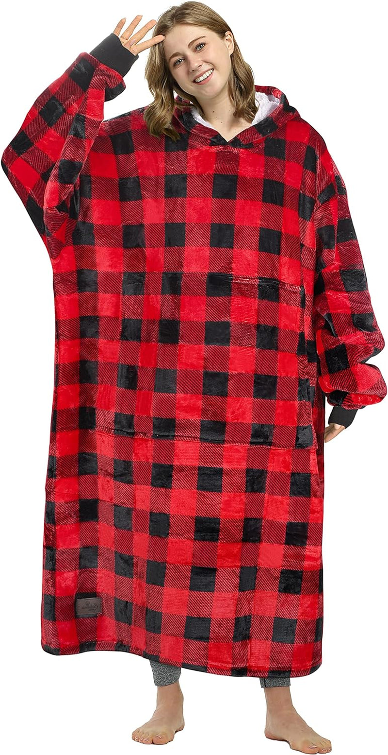 Catalonia Full Body Blanket Hoodie Sweatshirt, Extra Long Lounging Pullover