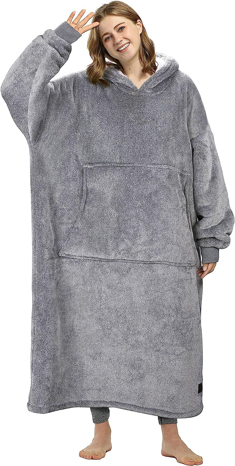 Catalonia Full Body Blanket Hoodie Sweatshirt, Extra Long Lounging Pullover