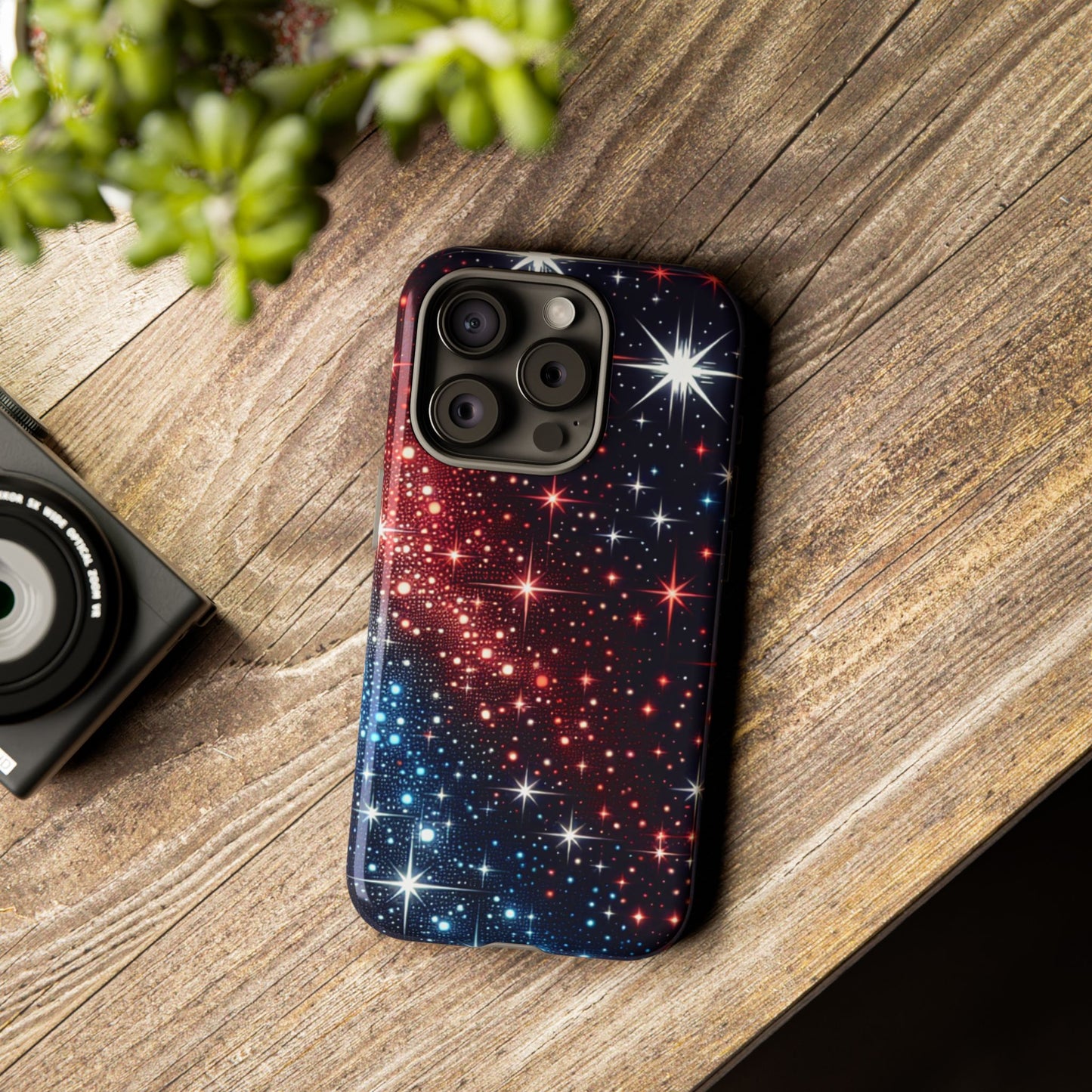 Phone Case, American Starry Night Tough Case, USA Flag Protective Cover, Patriotic iPhone Accessory, Military Veteran Gift