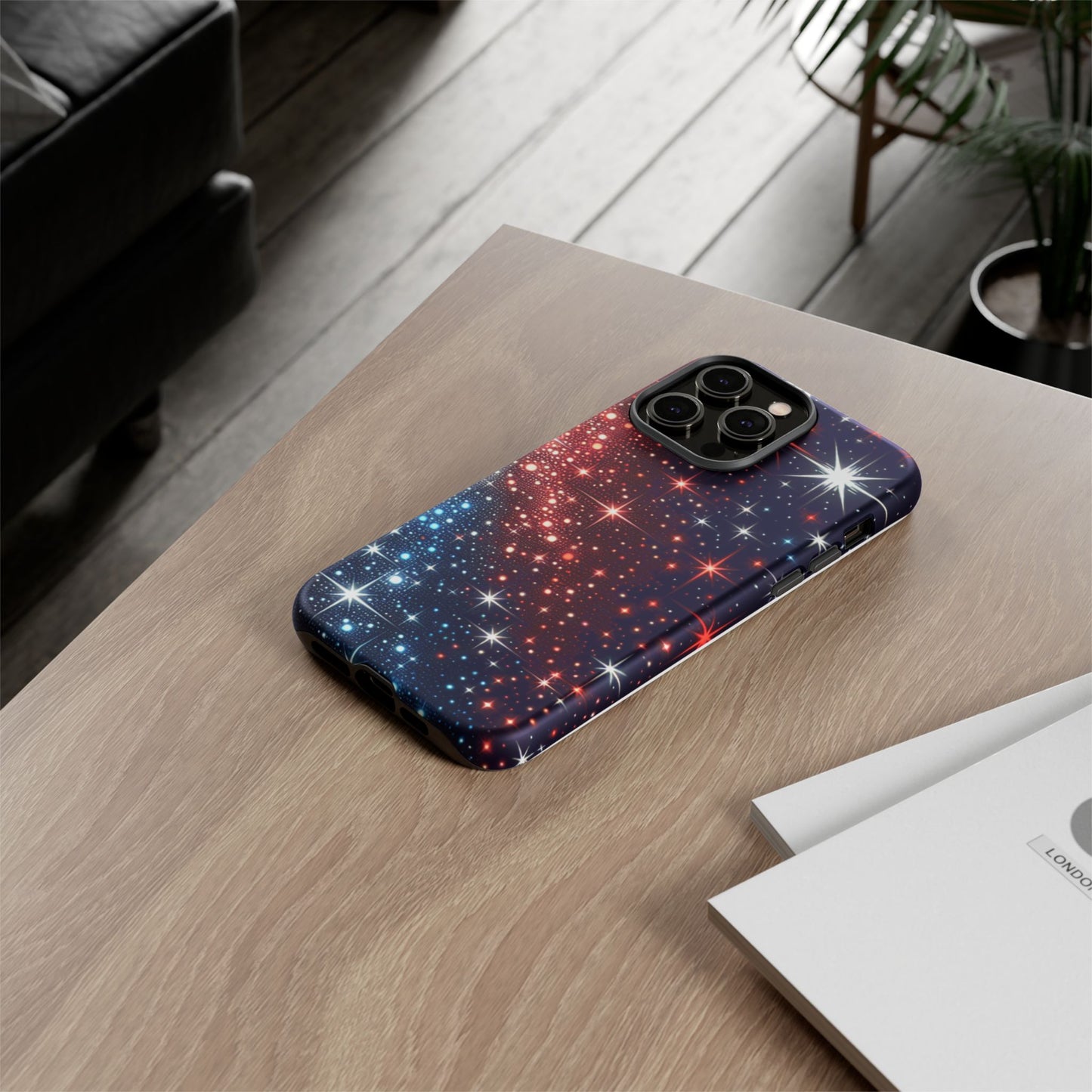 Phone Case, American Starry Night Tough Case, USA Flag Protective Cover, Patriotic iPhone Accessory, Military Veteran Gift