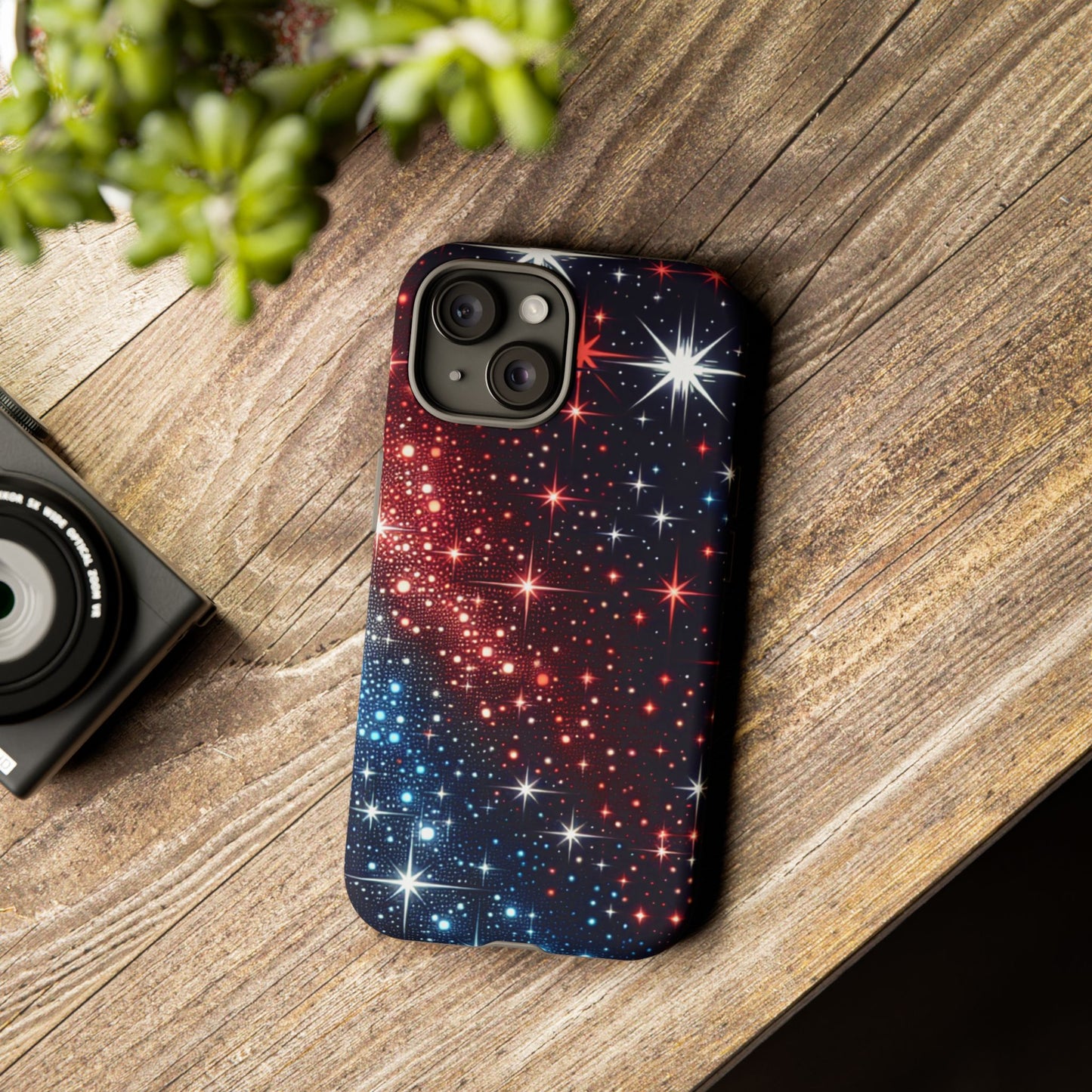 Phone Case, American Starry Night Tough Case, USA Flag Protective Cover, Patriotic iPhone Accessory, Military Veteran Gift