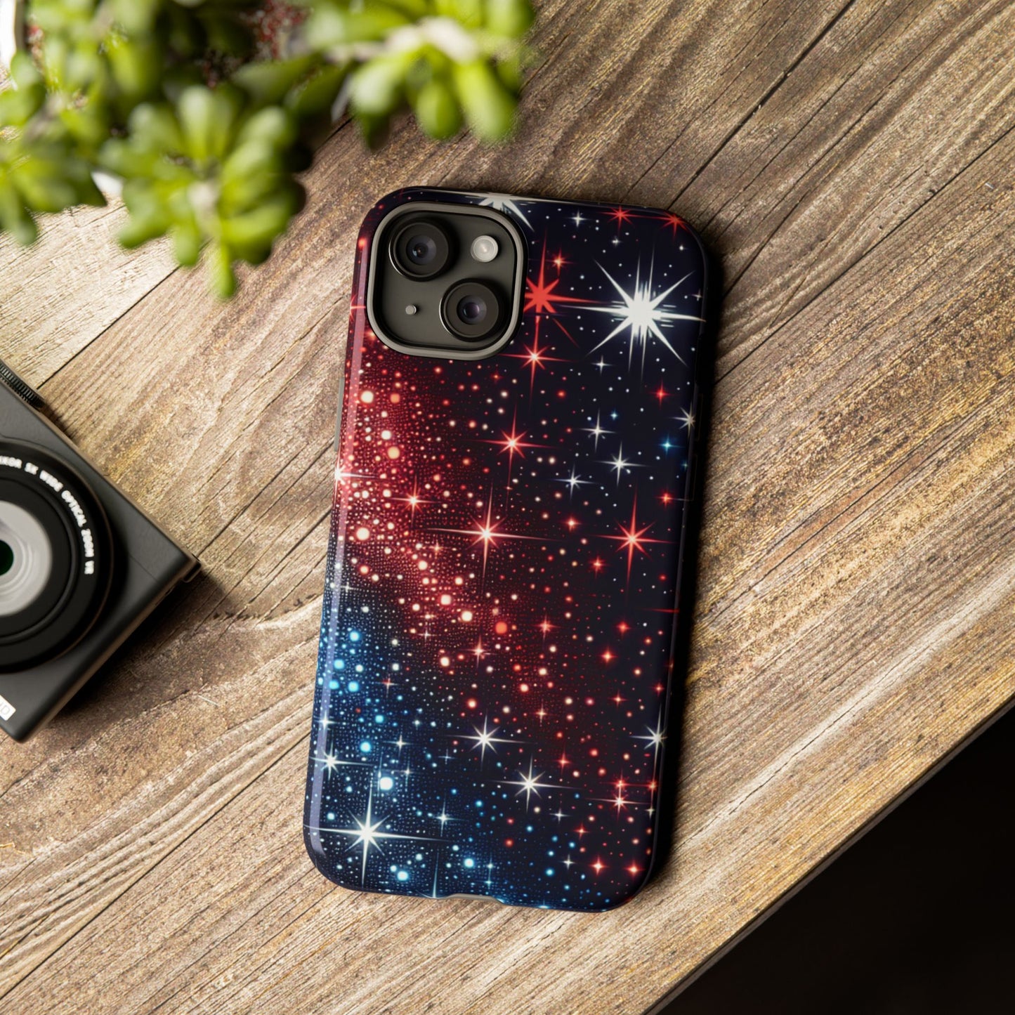 Phone Case, American Starry Night Tough Case, USA Flag Protective Cover, Patriotic iPhone Accessory, Military Veteran Gift