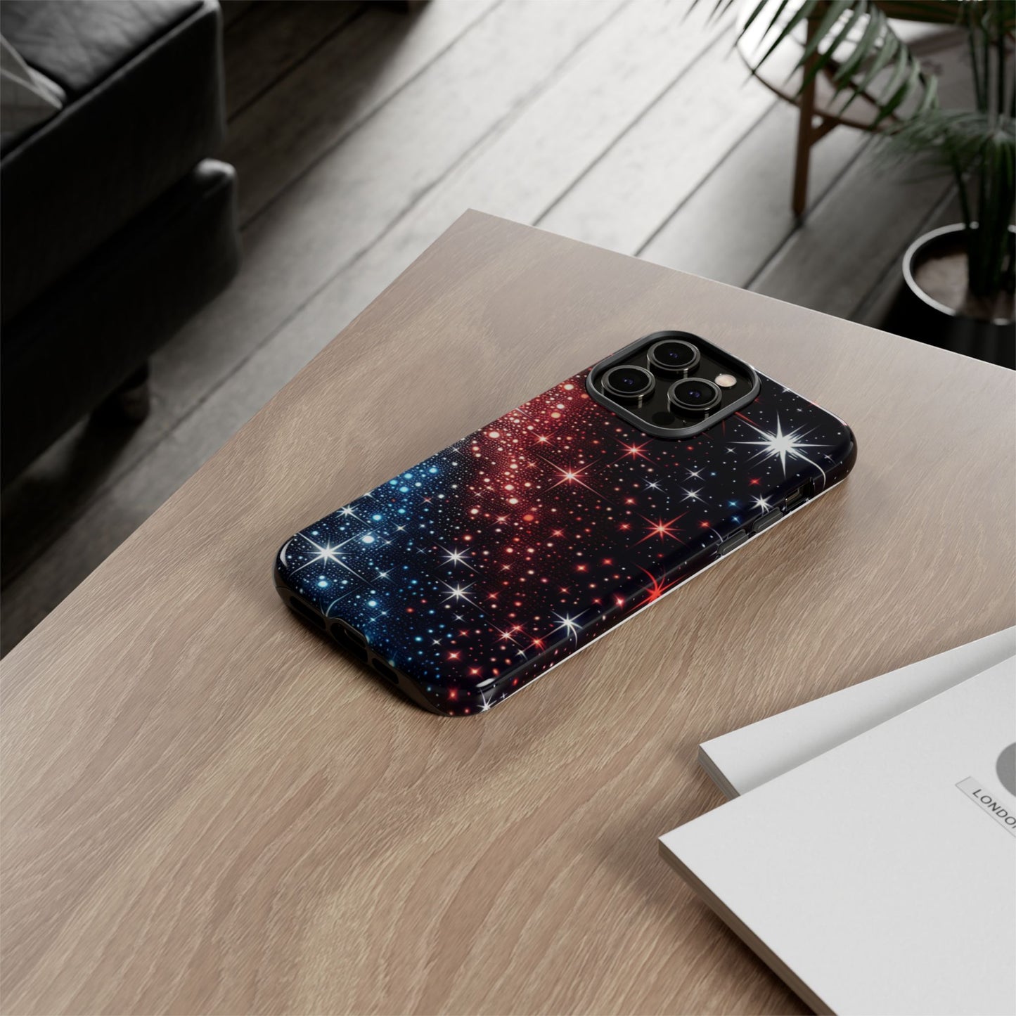 Phone Case, American Starry Night Tough Case, USA Flag Protective Cover, Patriotic iPhone Accessory, Military Veteran Gift