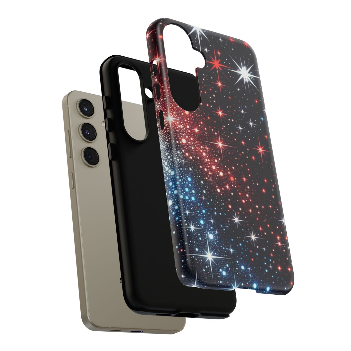 Phone Case, American Starry Night Tough Case, USA Flag Protective Cover, Patriotic iPhone Accessory, Military Veteran Gift
